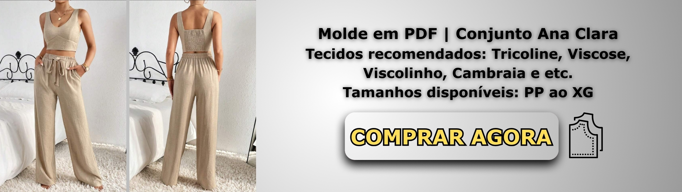 Molde em PDF Conjunto Ana Clara Banner de Vendas