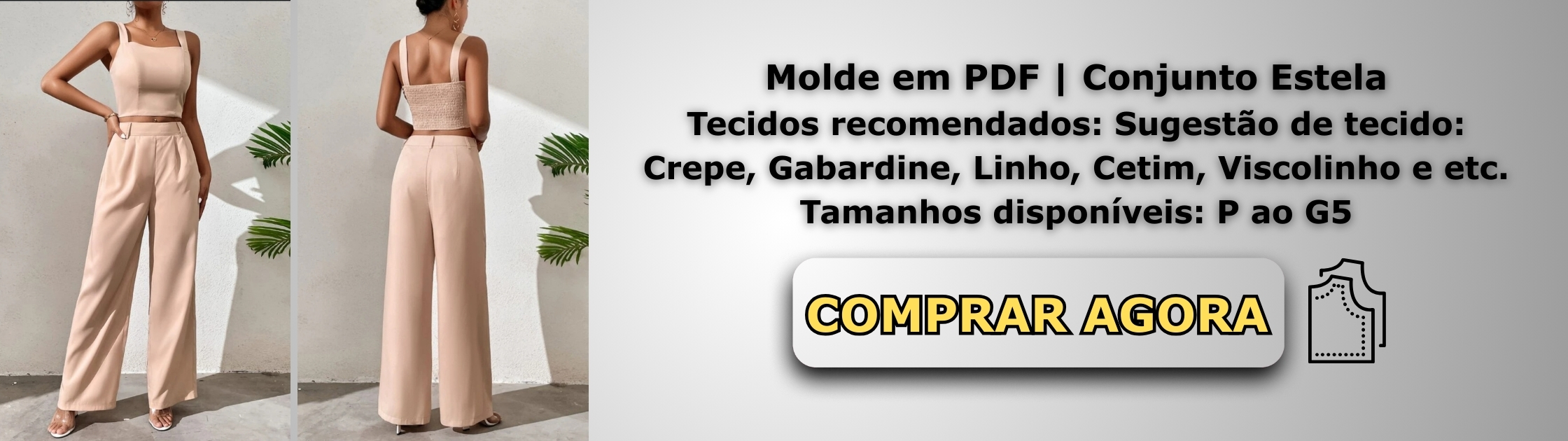 Molde em PDF Conjunto Estela Banner de Vendas