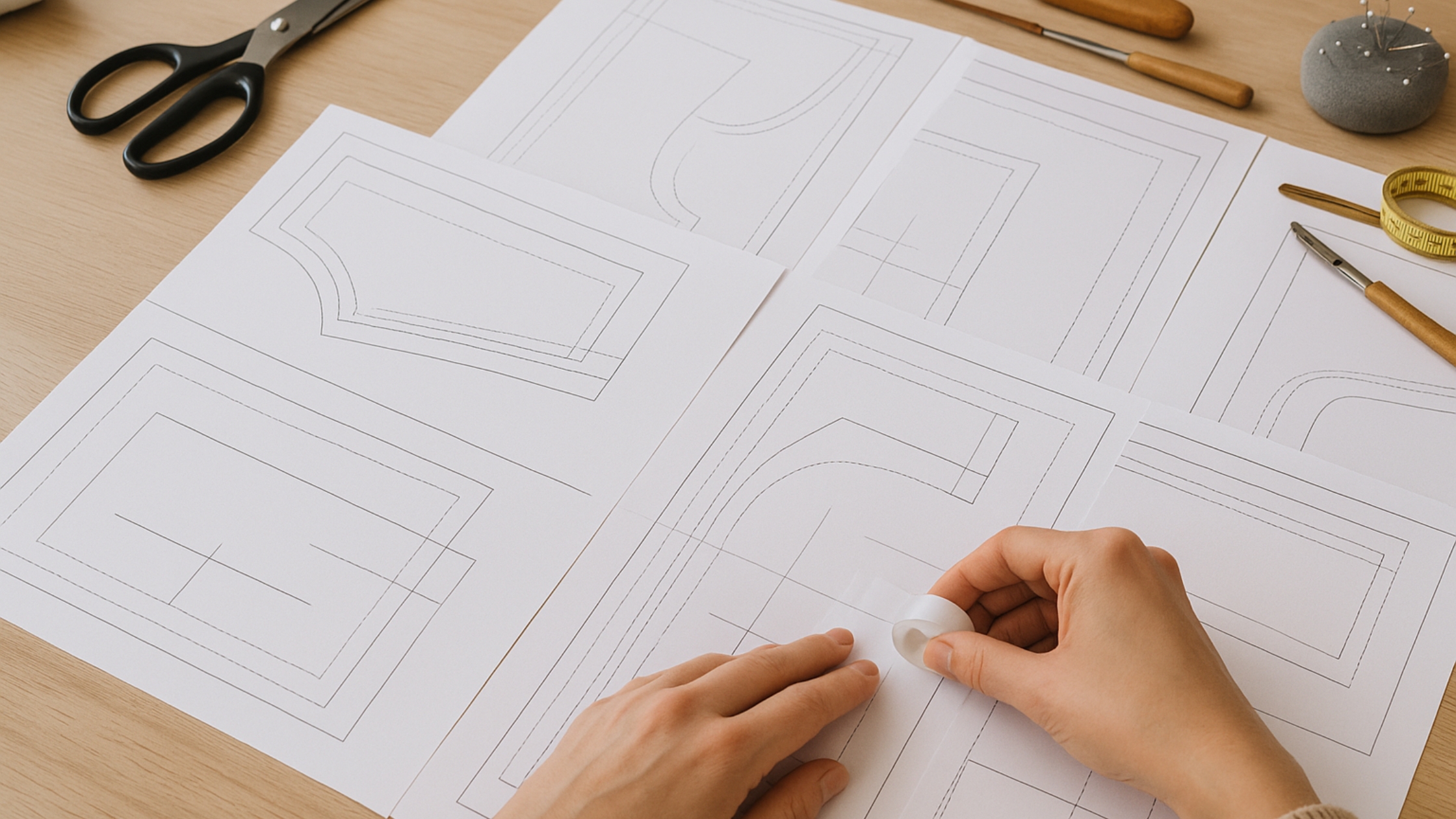 Montagem das folhas A4 (impressão doméstica)