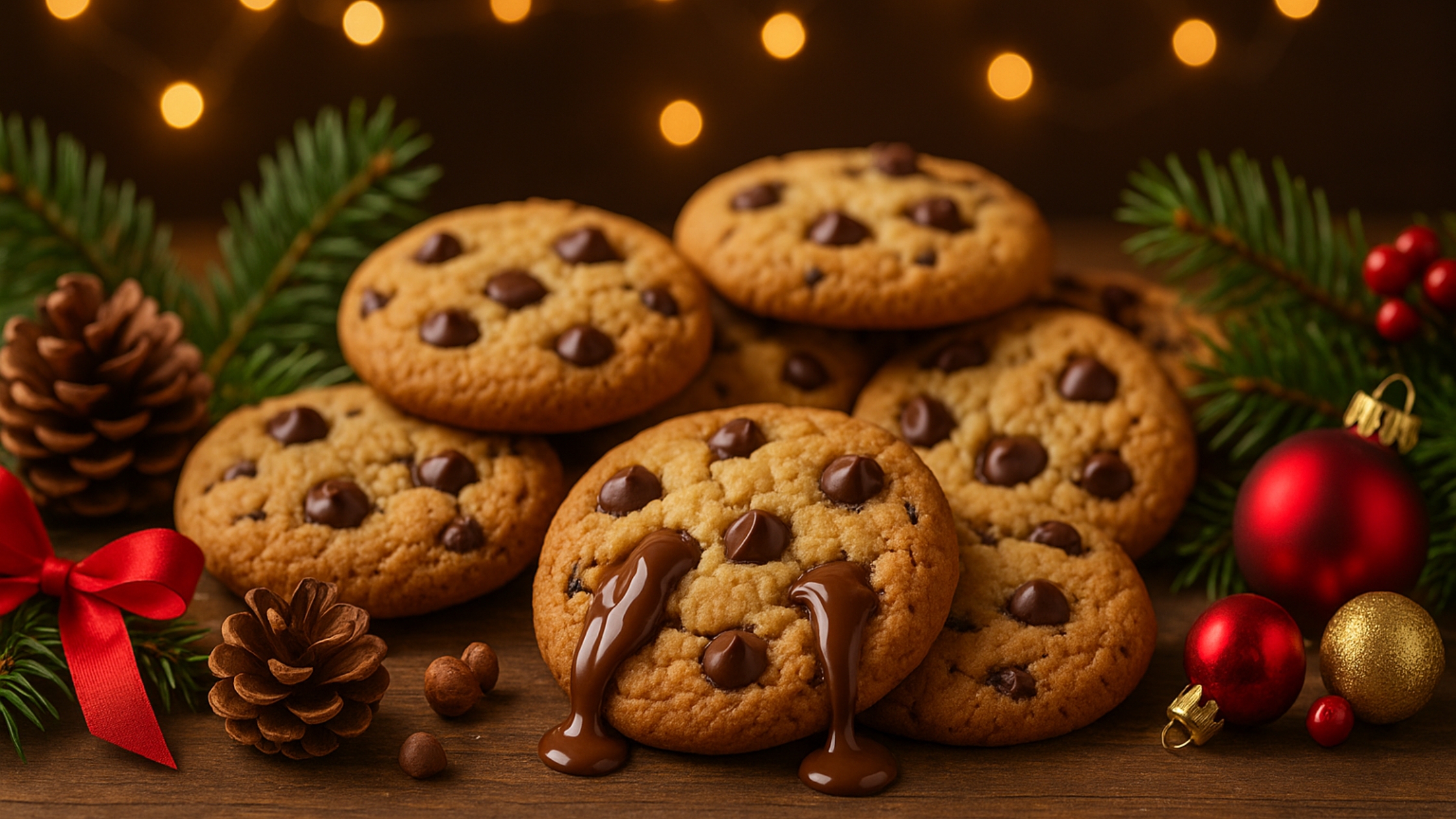 Receita de Cookies Natalinos com Gotas de Chocolate