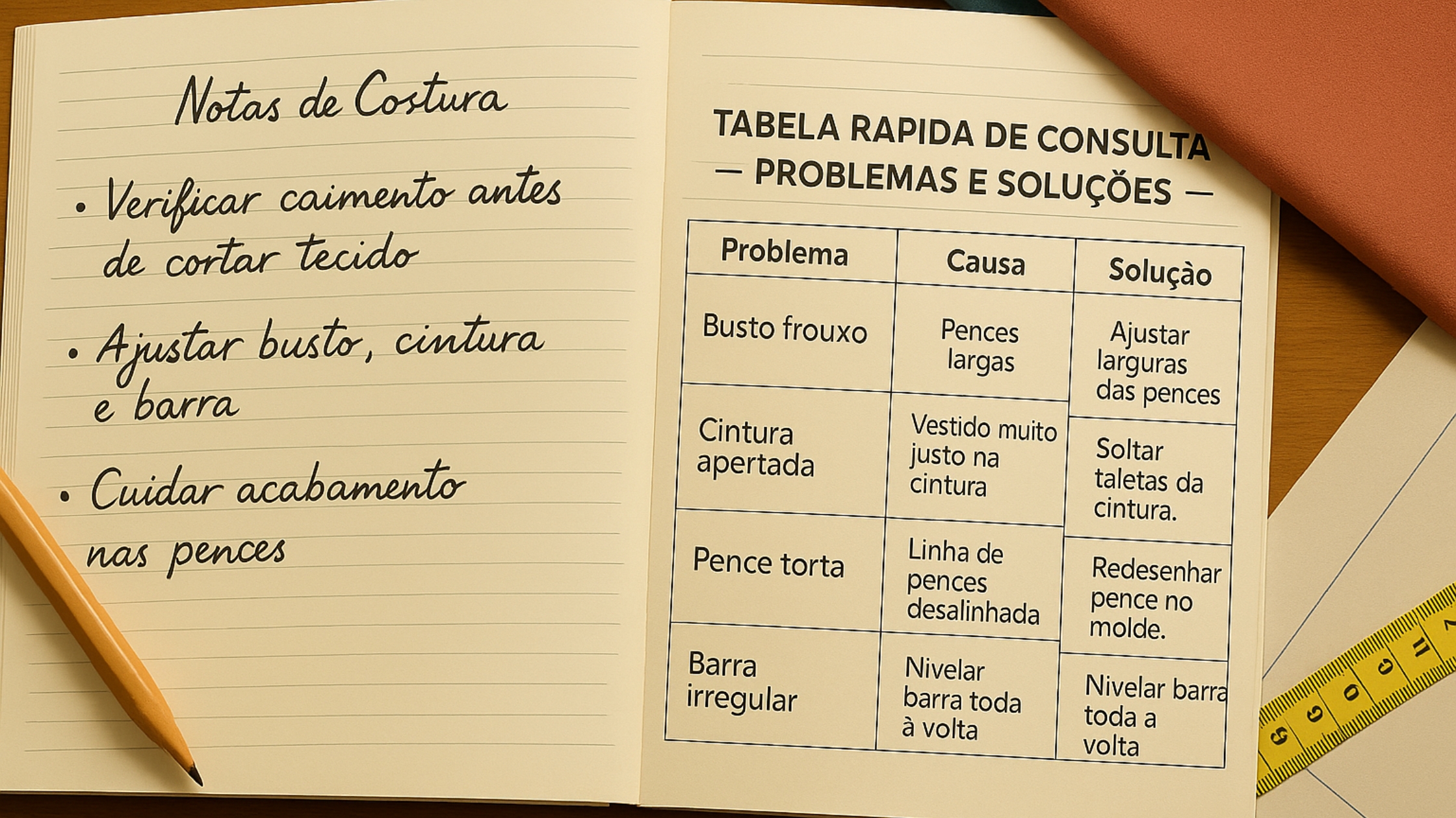 Tabela de referência rápida — Problemas e Soluções