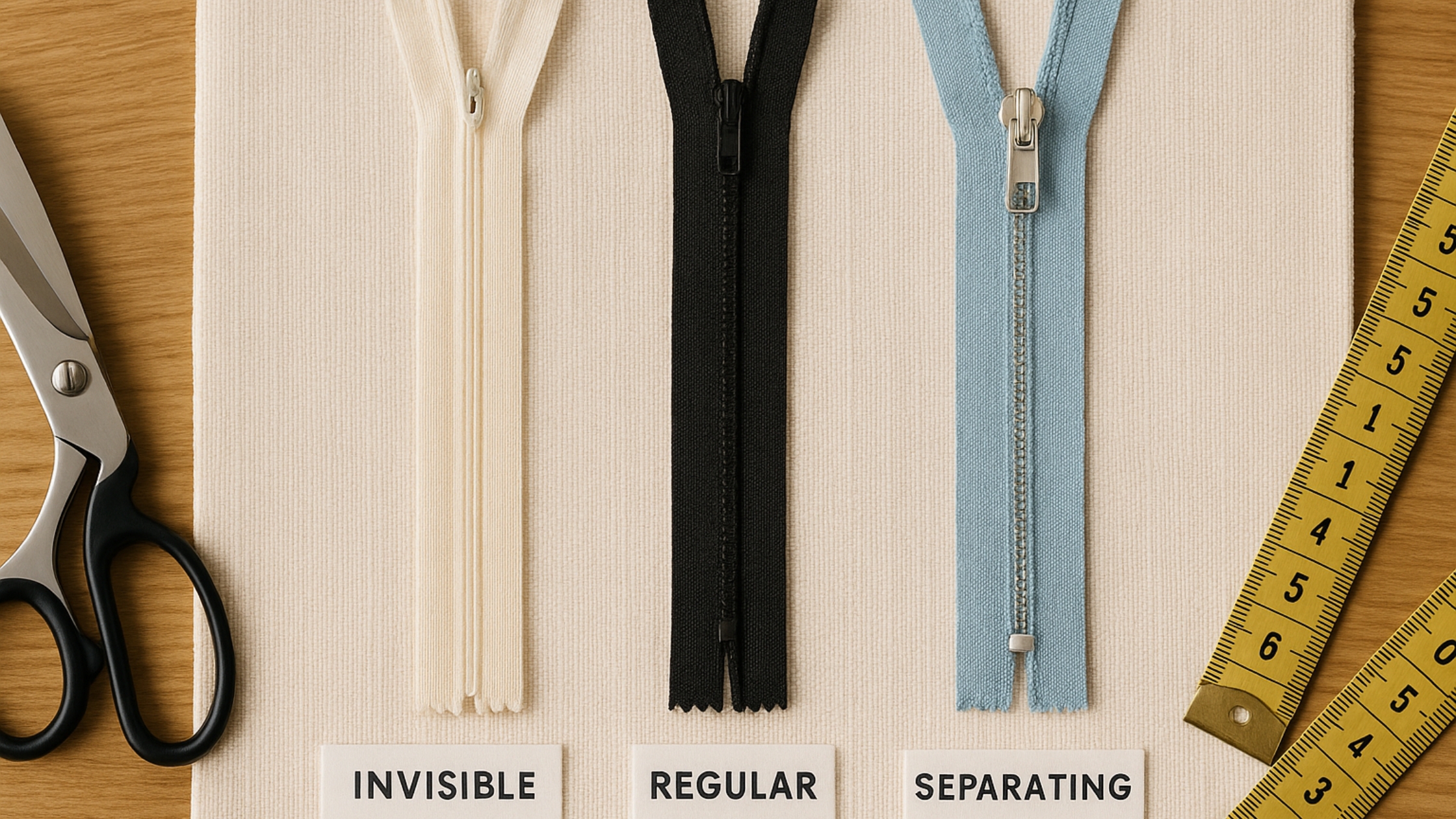 Tipos de zíper ideais para costuras nas costas