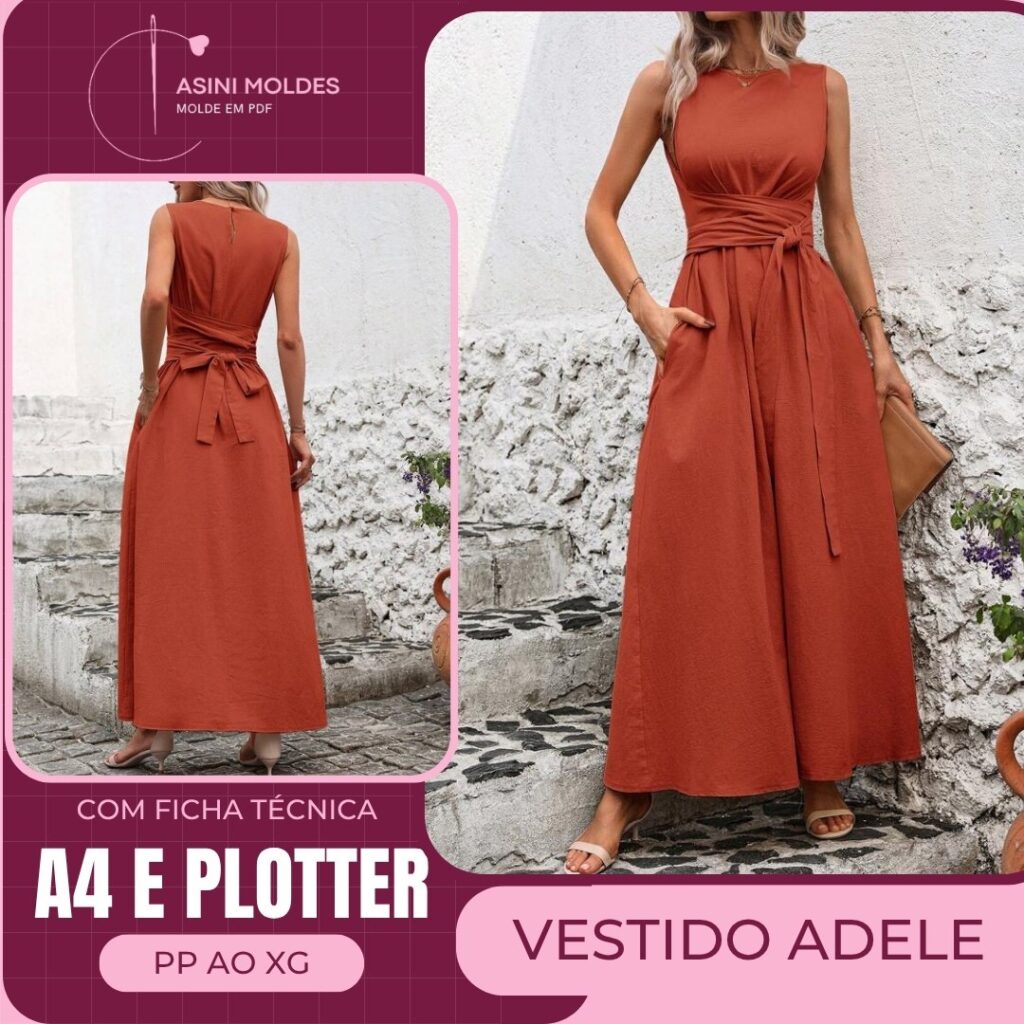 VESTIDO ADELE - Molde em PDF
