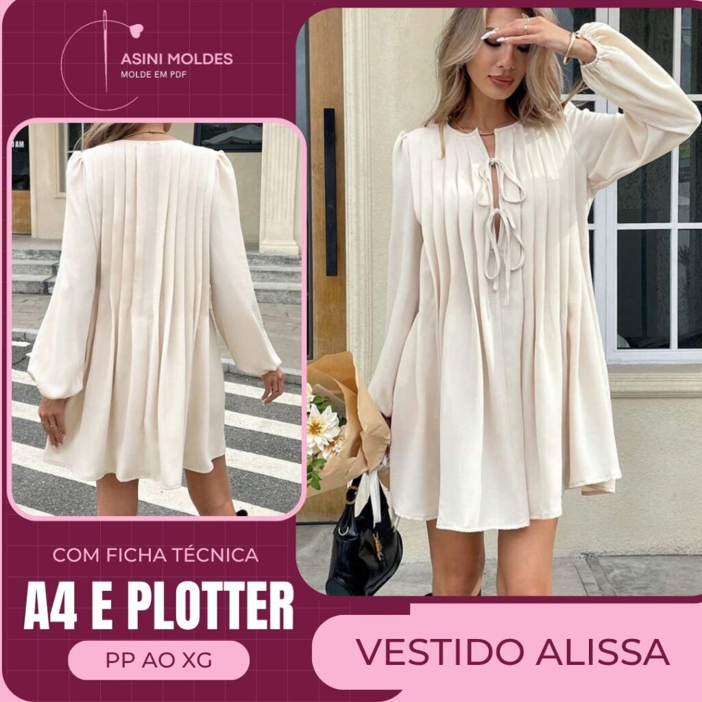 VESTIDO ALISSA - Molde em PDF