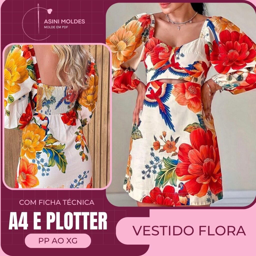 VESTIDO FLORA - Molde em PDF