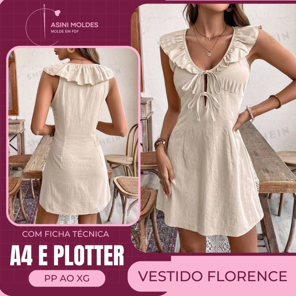 VESTIDO FLORENCE - Molde em PDF