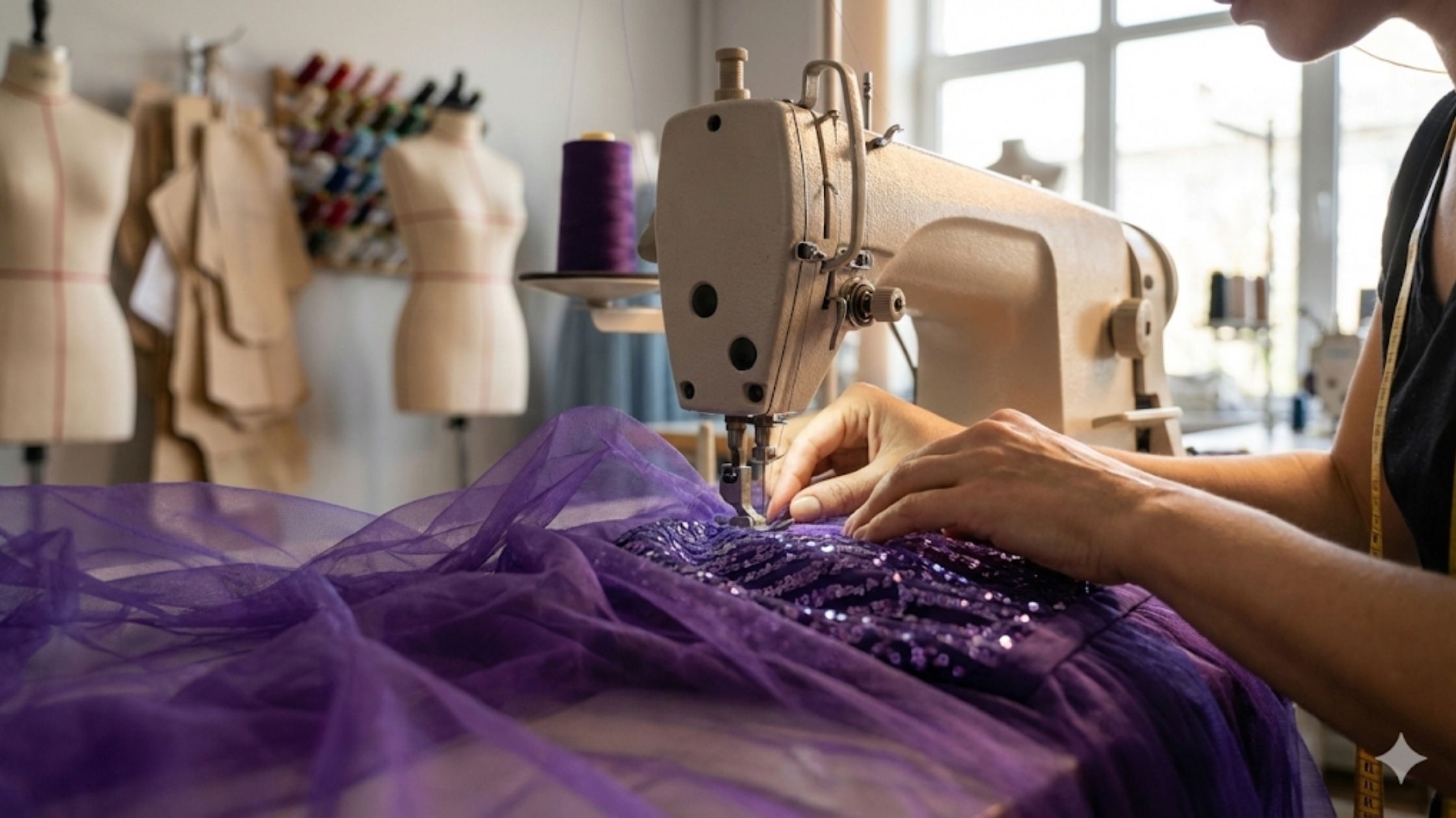 Dicas de Costura para Trabalhar Tule e Paetê Usando o Molde em PDF Gratuito Vestido Longo Tule com Paetê e Fenda