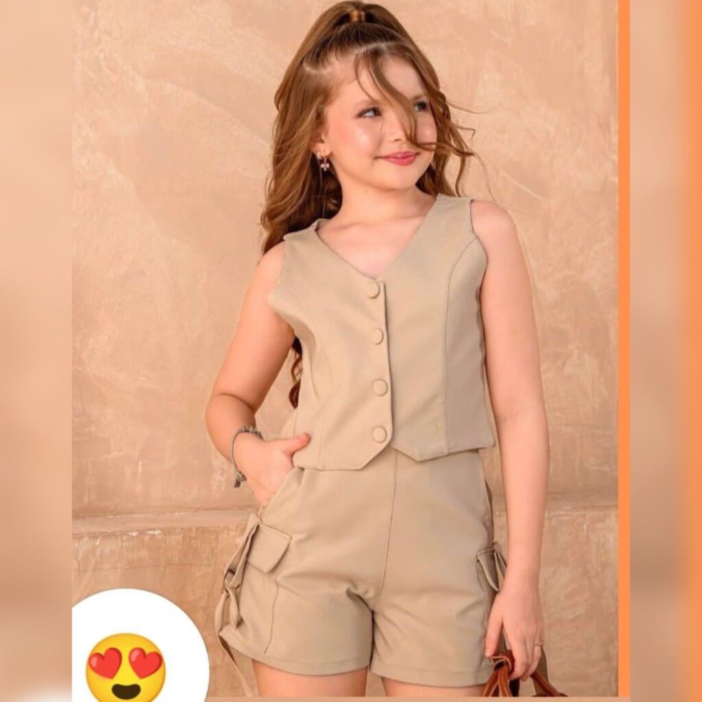 MOLDE EM PDF CONJUNTO COLETE E SHORT INFANTIL
