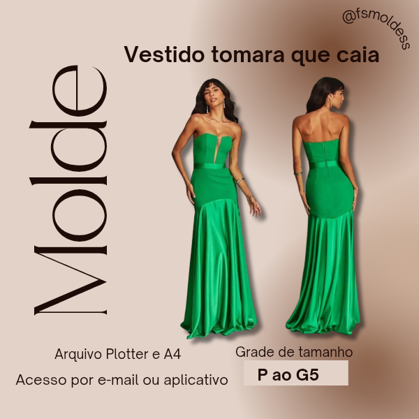 Molde Vestido Tomara Que Caia