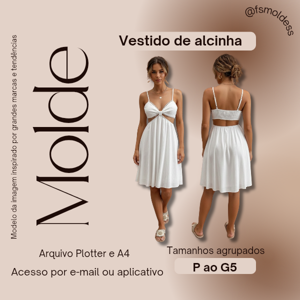 Molde Vestido de Alcinha