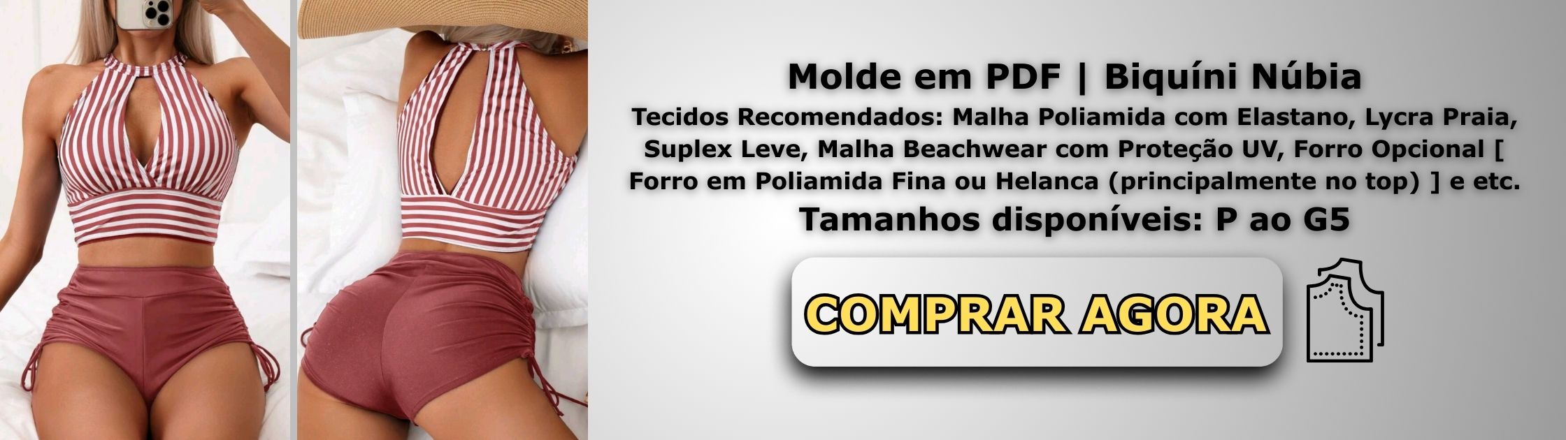 Molde em PDF Biquíni Núbia Banner de Vendas