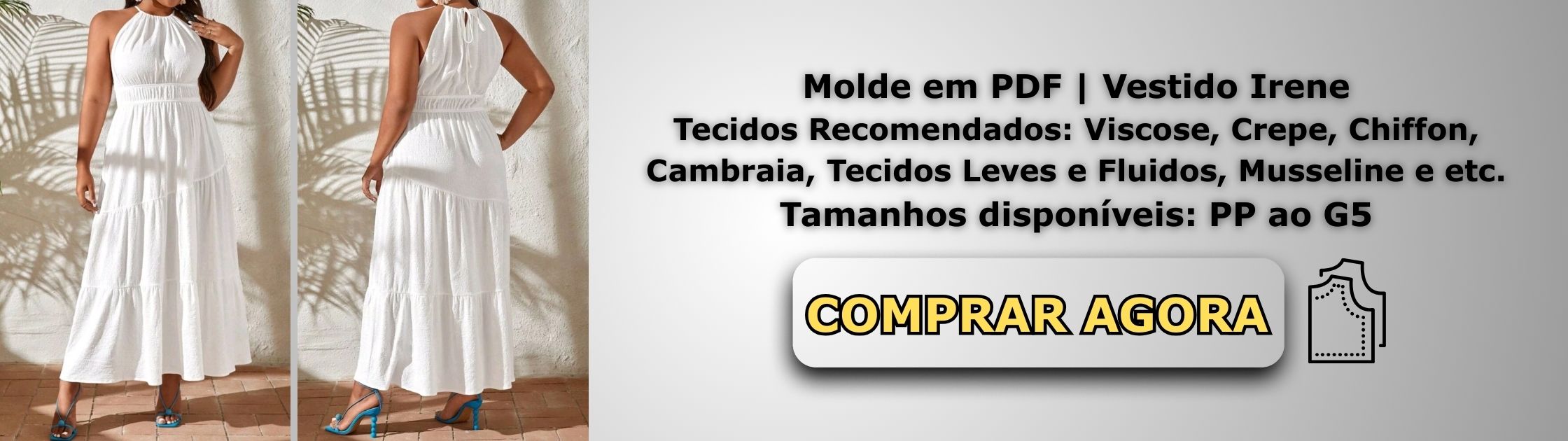 Molde em PDF Vestido Irene Banner de Vendas