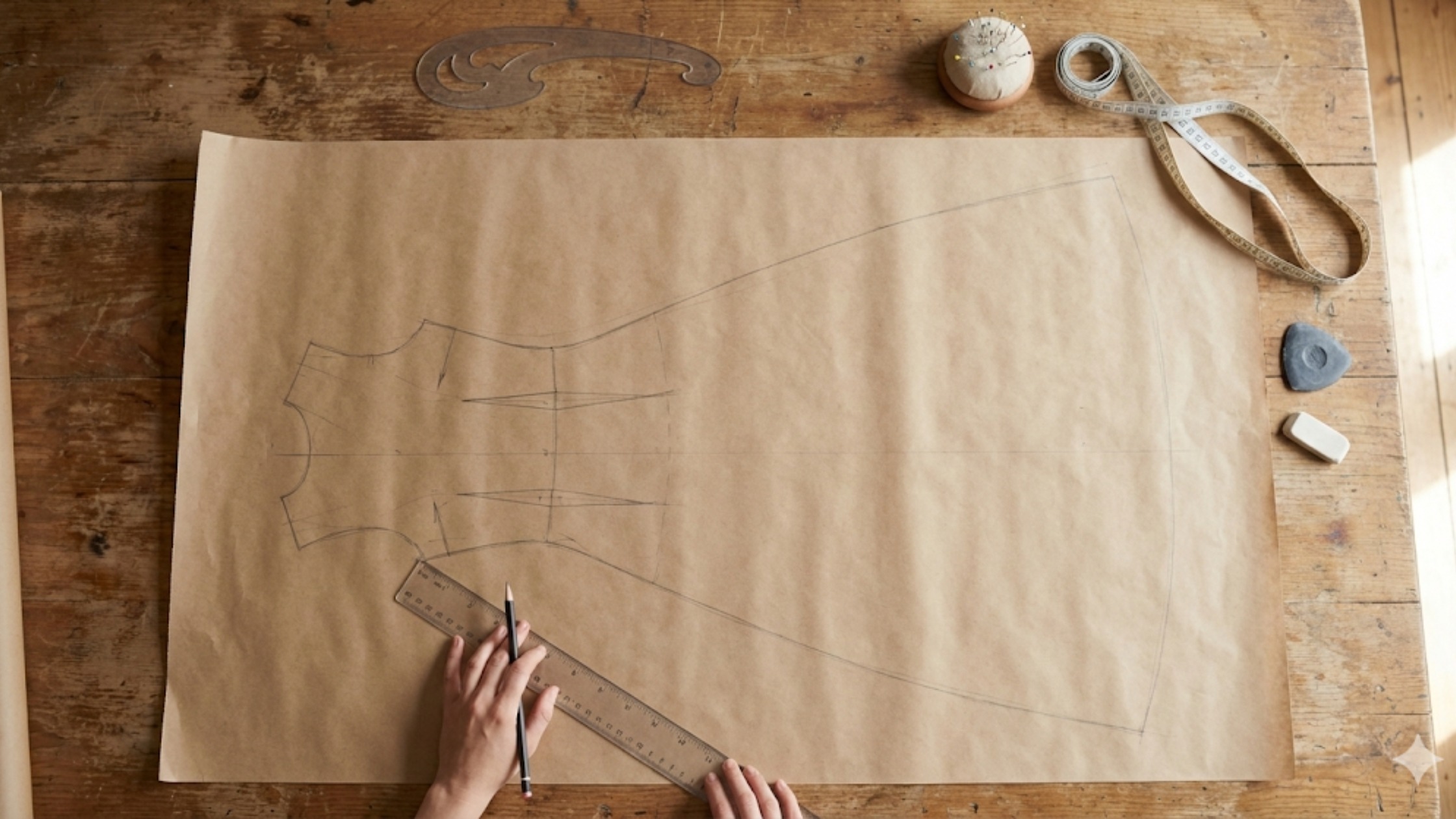 Passo a passo simplificado da modelagem de um vestido de festa