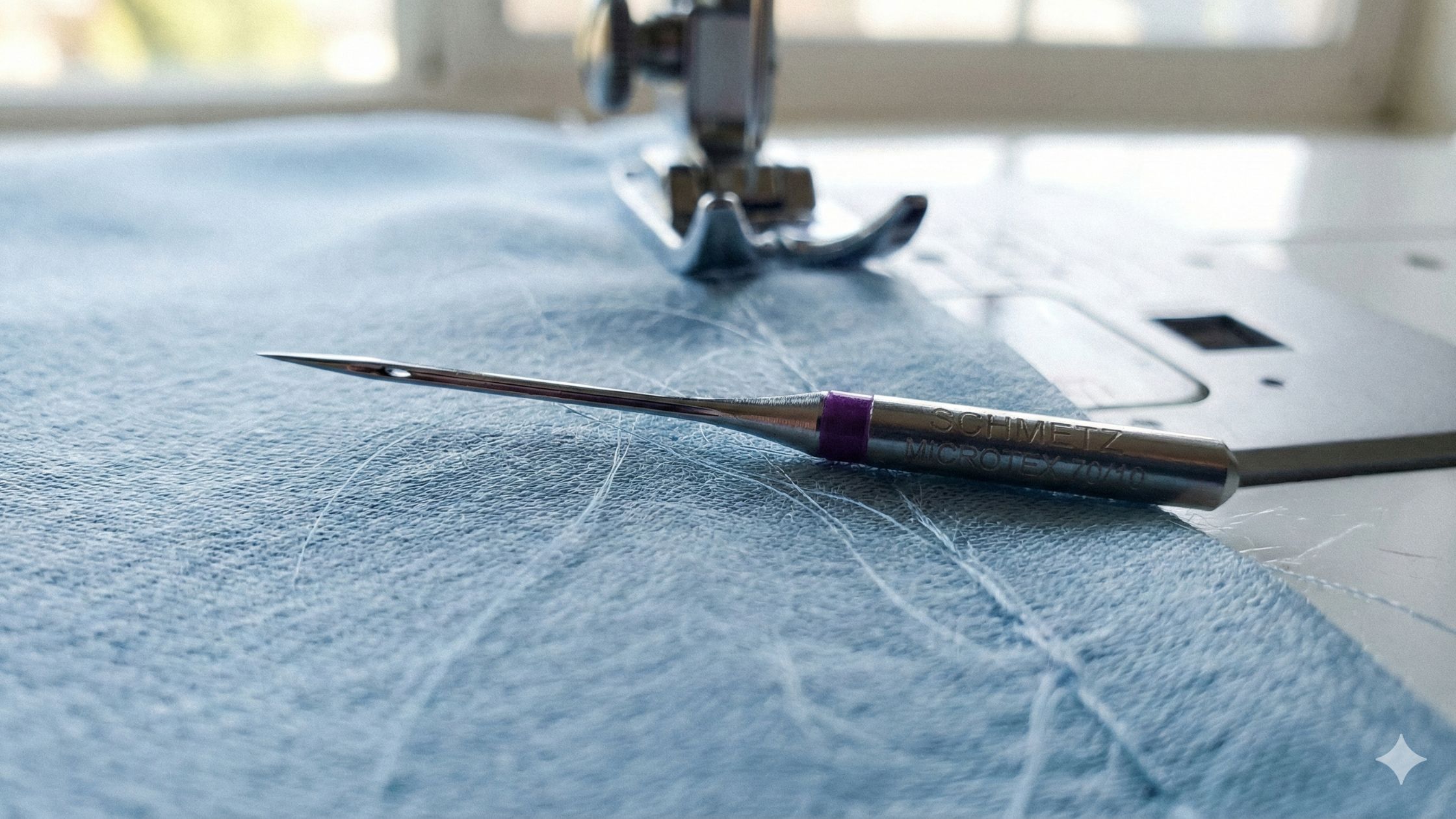 Tipos de agulha para máquina de costura com agulha microtex para tecidos delicados