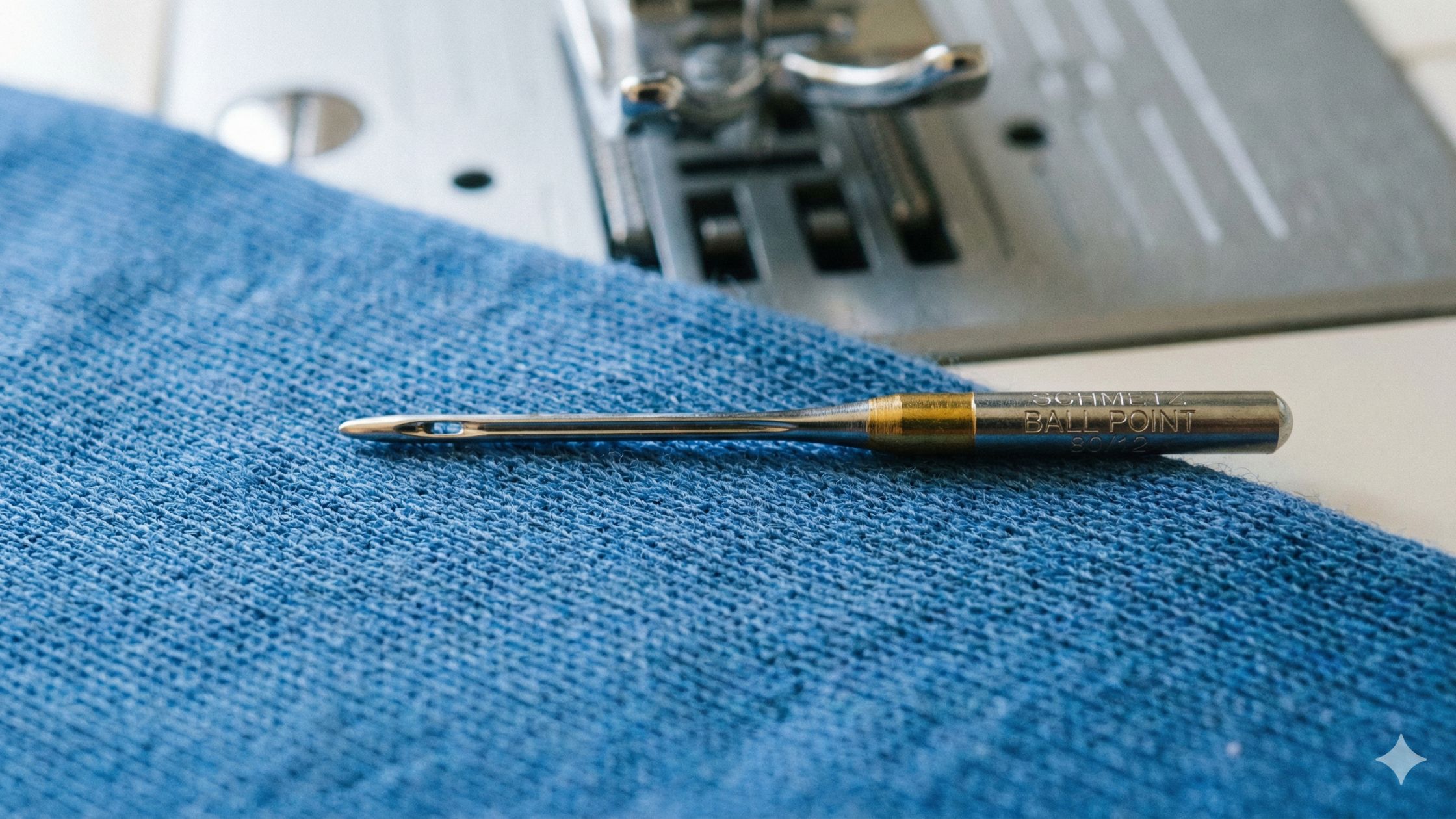 Tipos de agulha para máquina de costura com agulha para malha usada em tecidos elásticos