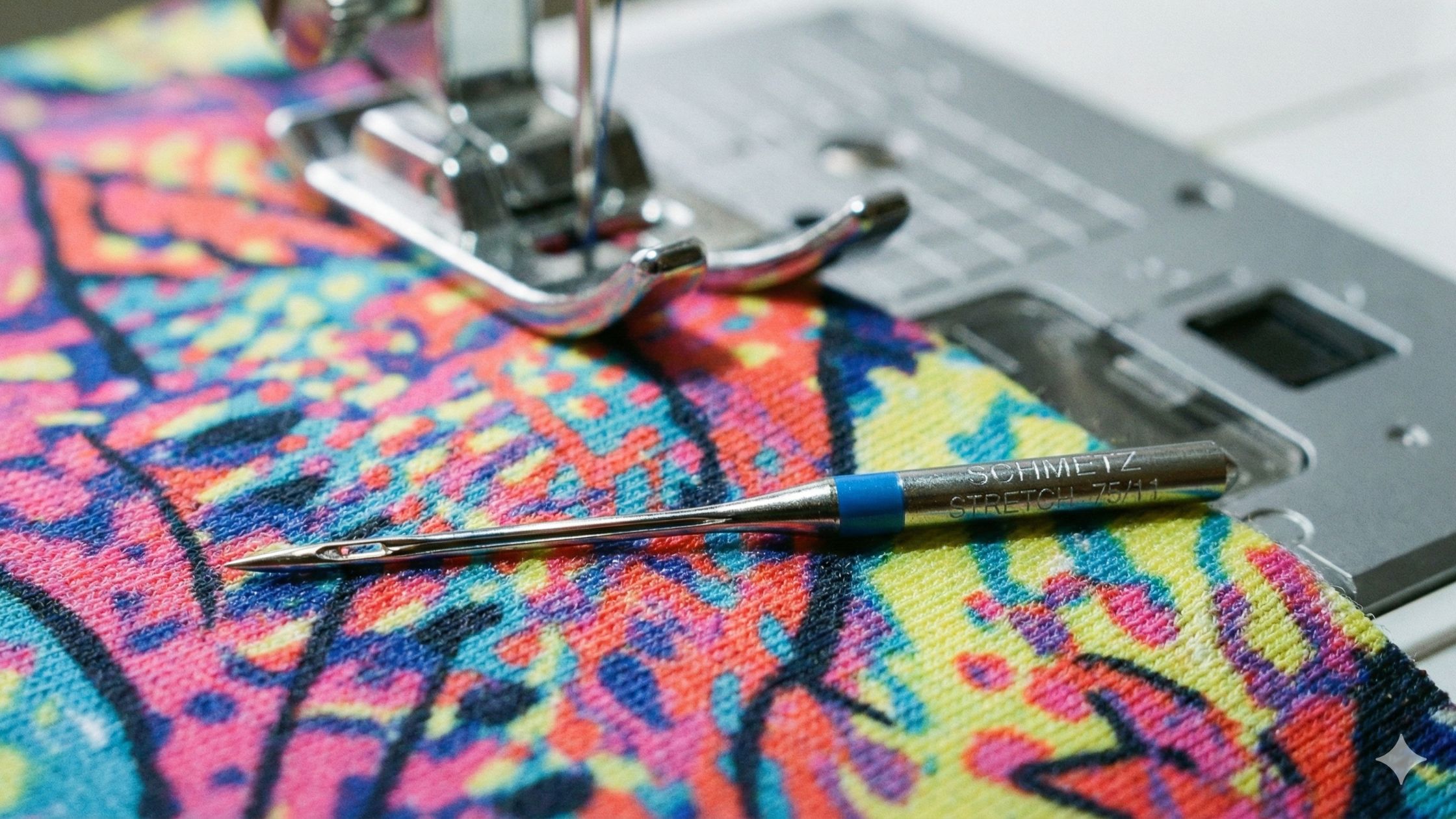 Tipos de agulha para máquina de costura com agulha stretch para tecidos altamente elásticos