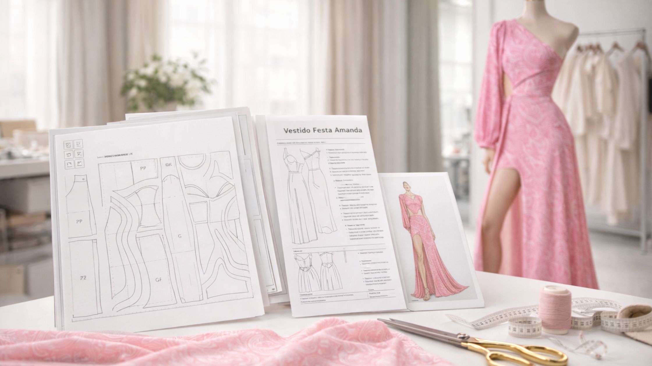Molde em PDF Vestido Festa Amanda com benefícios exclusivos da NS Moldes