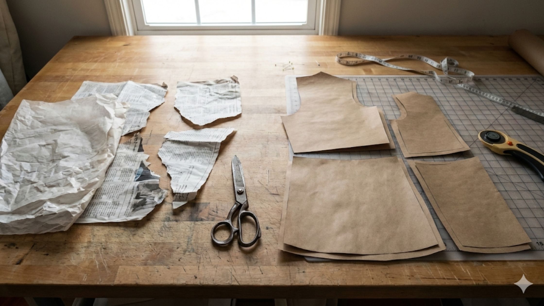 Tipos de papel ideais para moldes de costura em comparação com papéis inadequados