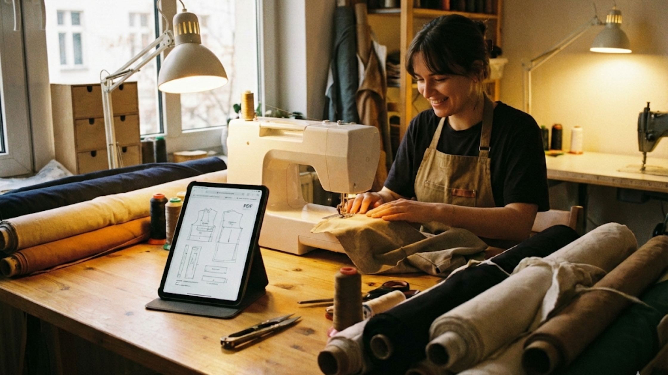 Melhores celulares para costureiras que utilizam moldes para costura em ambiente de trabalho com smartphone e materiais de costura