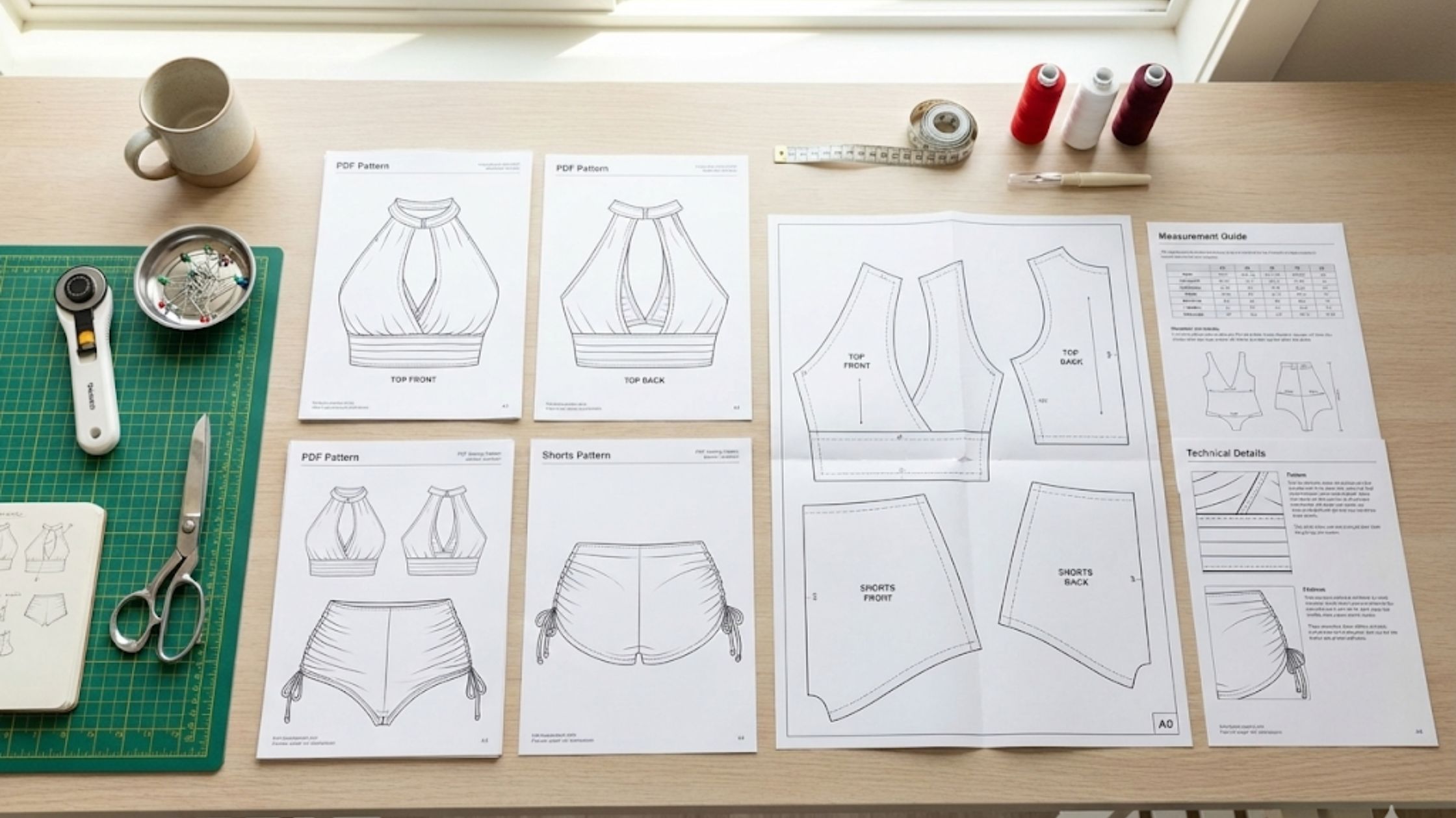 Molde em PDF Biquíni Núbia com arquivos A4 e plotter A0