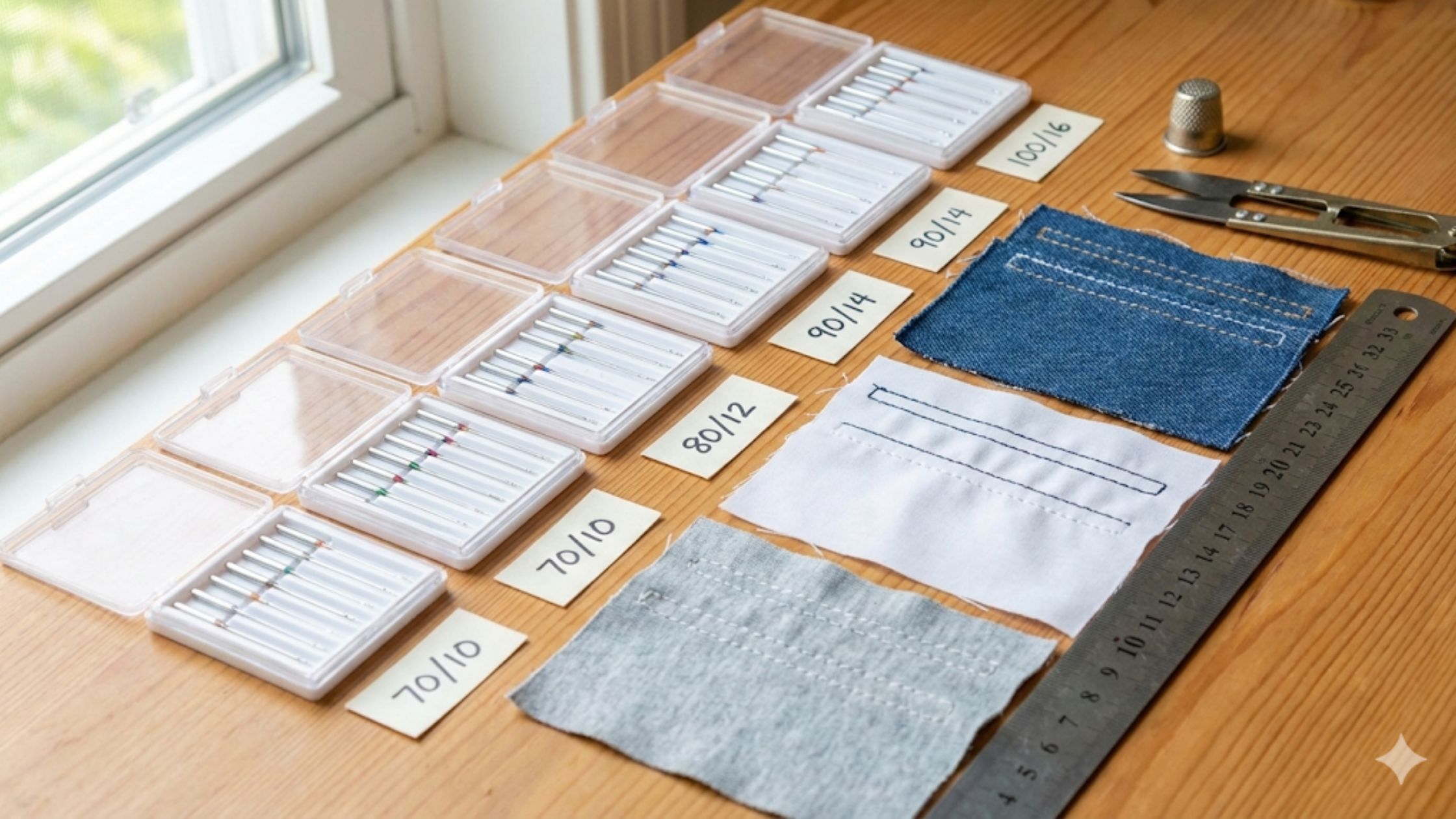 Tipos de agulha para máquina de costura com diferentes numerações