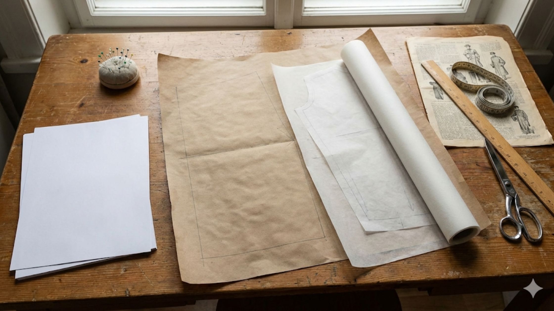 Tipos de papel ideais para moldes de costura usados por iniciantes e profissionais