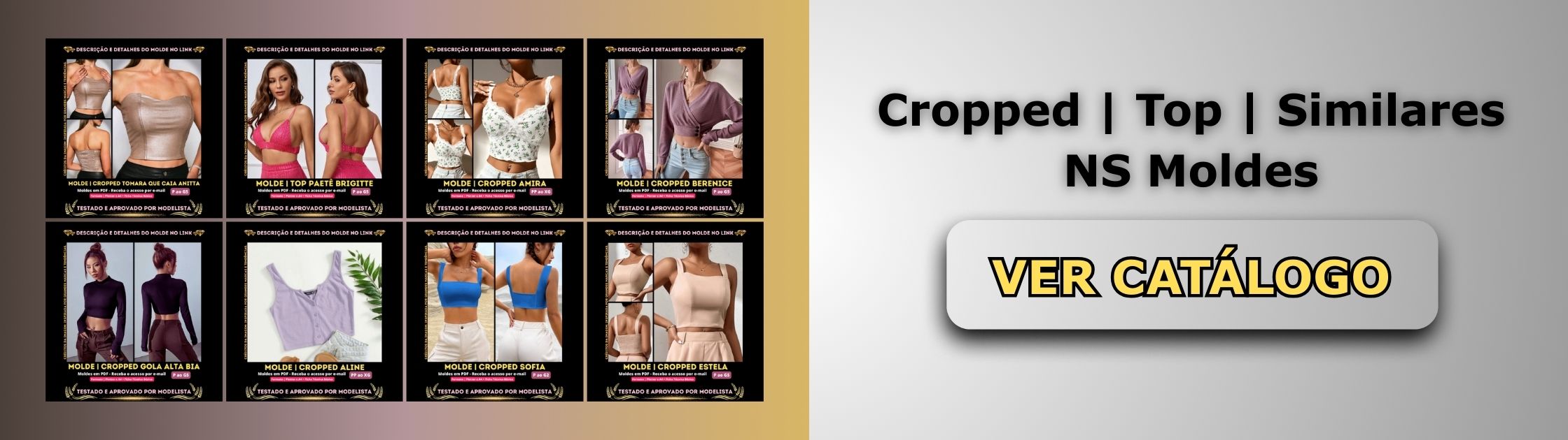 Cropped, Top e Similares Banner de Vendas