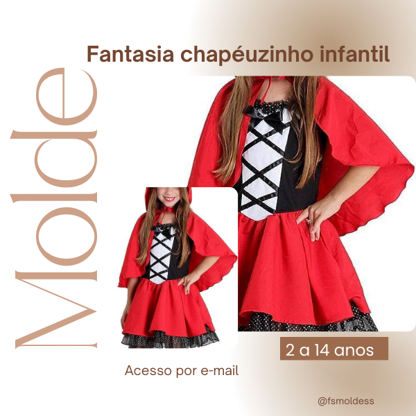 Molde Fantasia Chapéuzinho