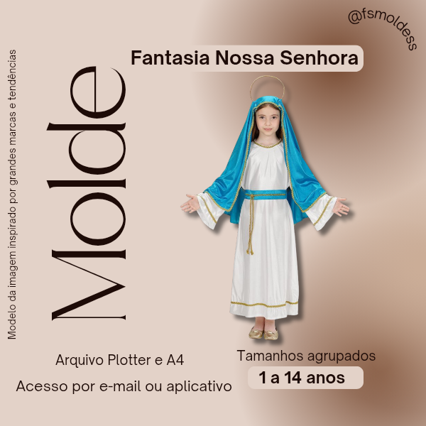 Molde Fantasia Nossa Senhora Infantil