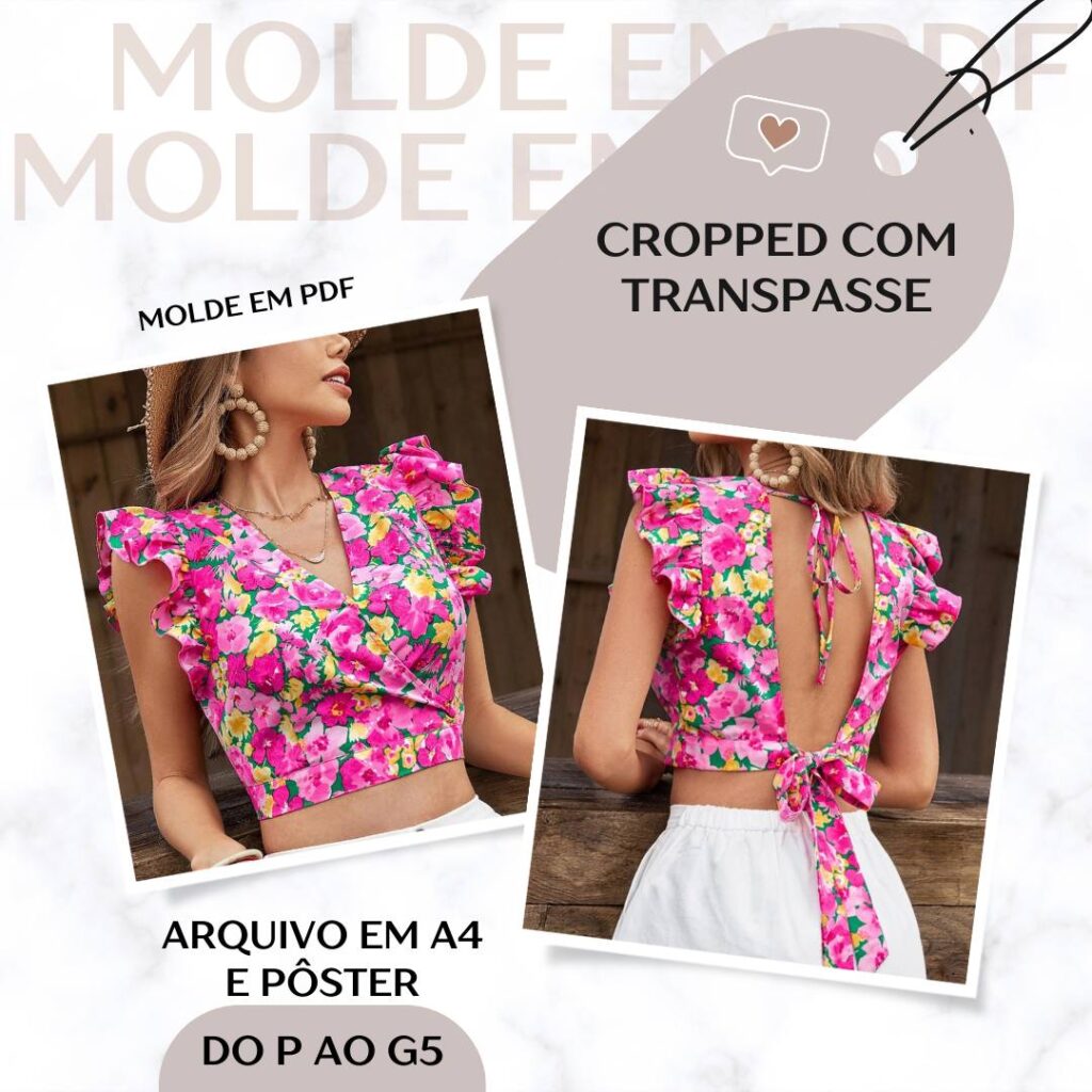 Molde em PDF - Cropped com Transpasse