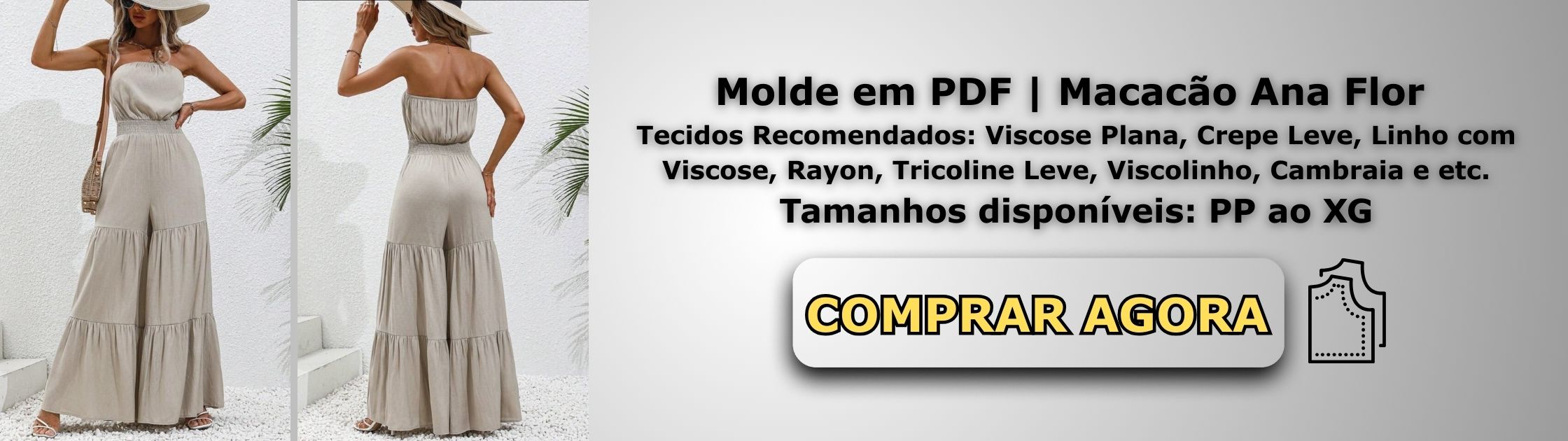 Molde em PDF Macacão Ana Flor Banner de Vendas