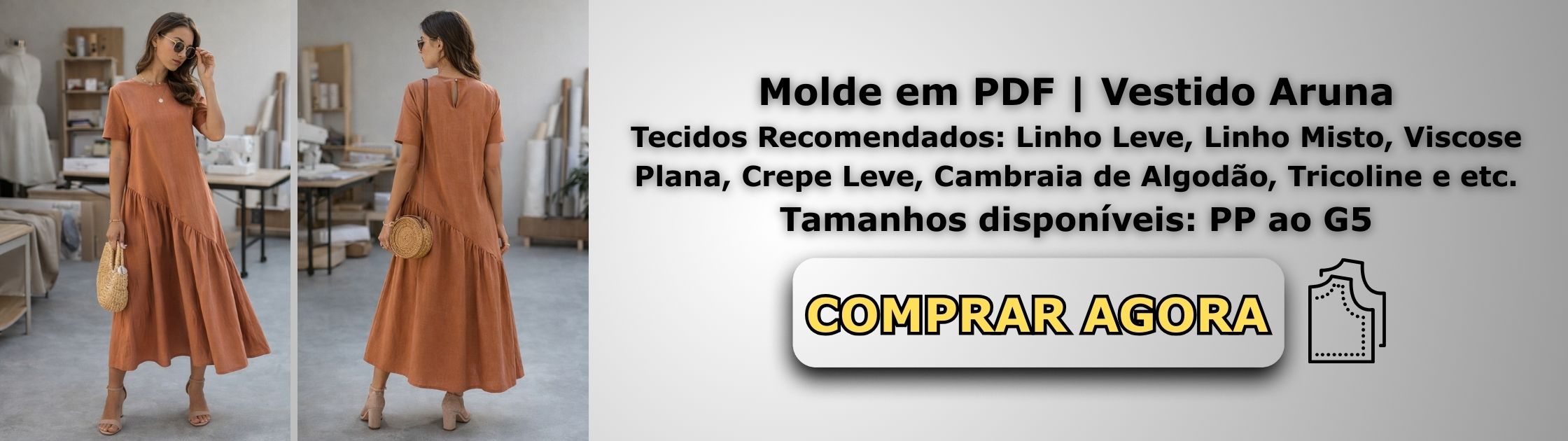 Molde em PDF Vestido Aruna Banner de Vendas