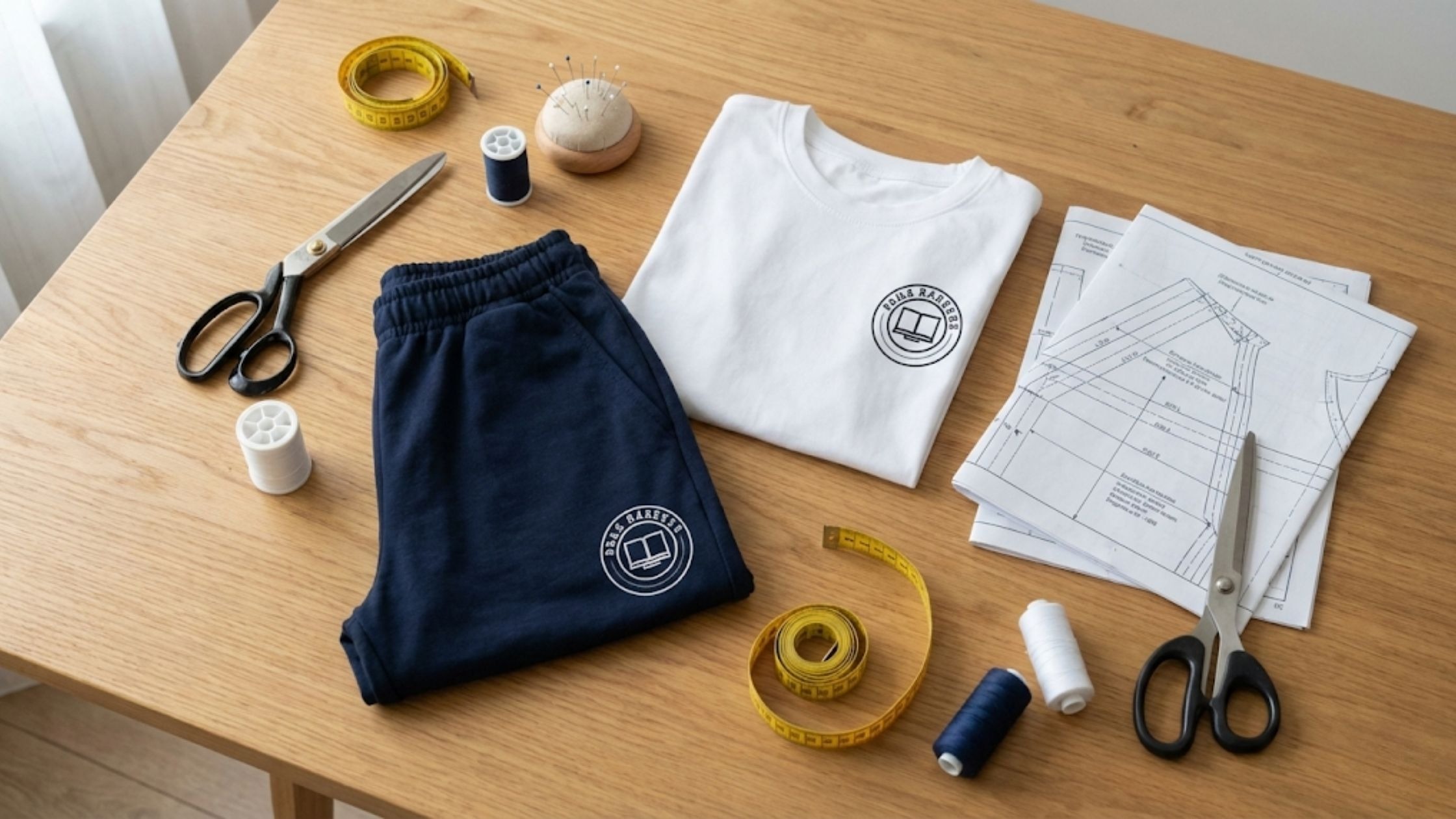 Molde em PDF Conjunto Escolar Infantil Unissex com ficha tecnica e margens