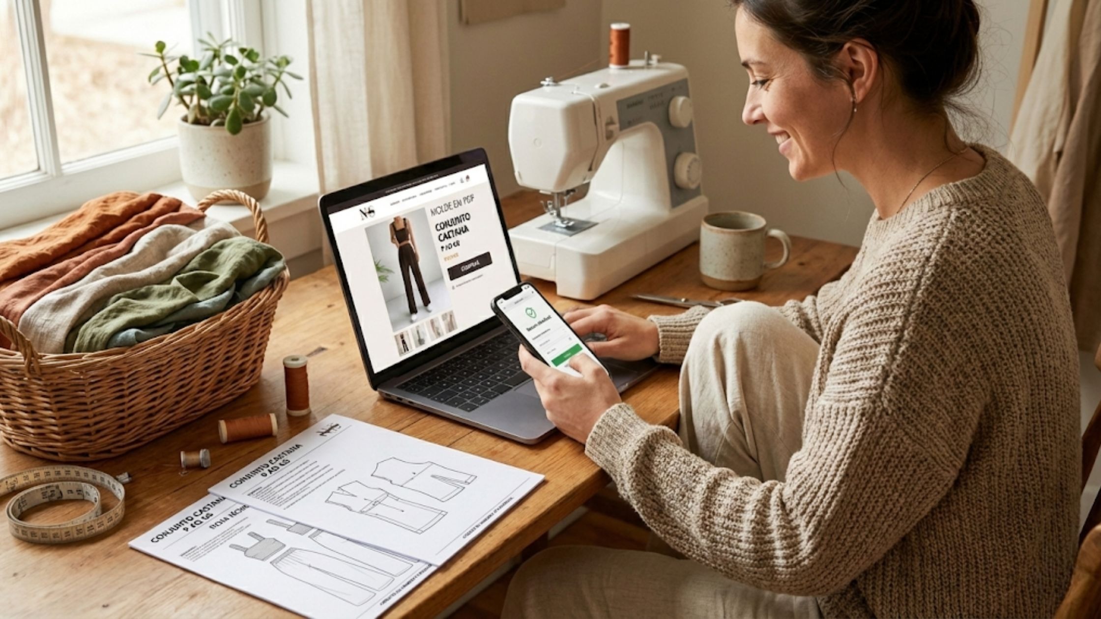 Molde em PDF Conjunto Caetana com envio digital imediato por e-mail