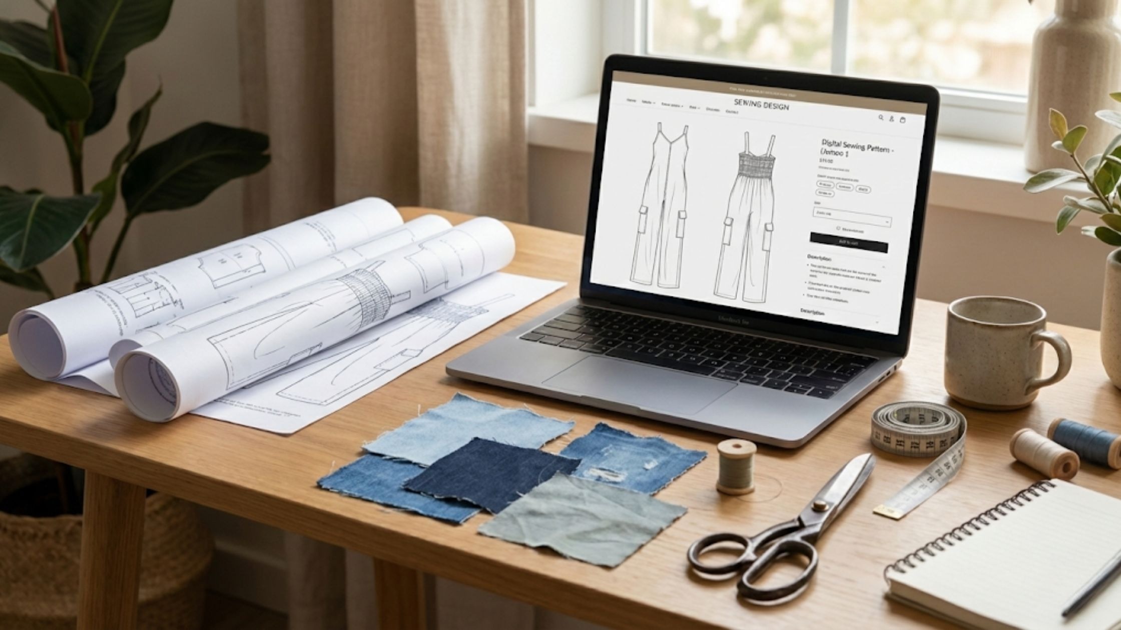 Molde em PDF Macacão Jeans Ione com envio digital imediato por e-mail