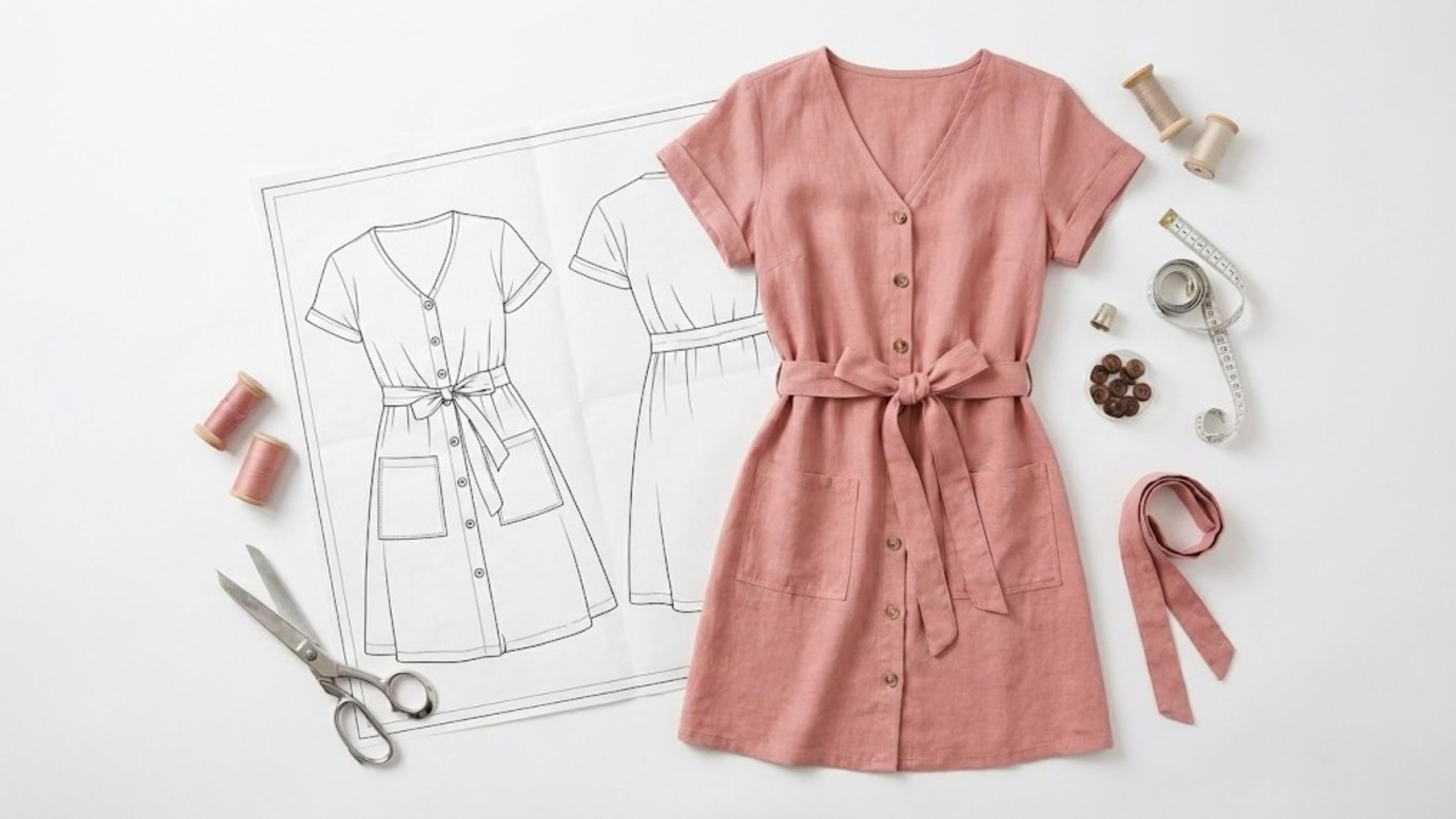 Detalhes do molde em PDF gratuito chemise manga borboleta