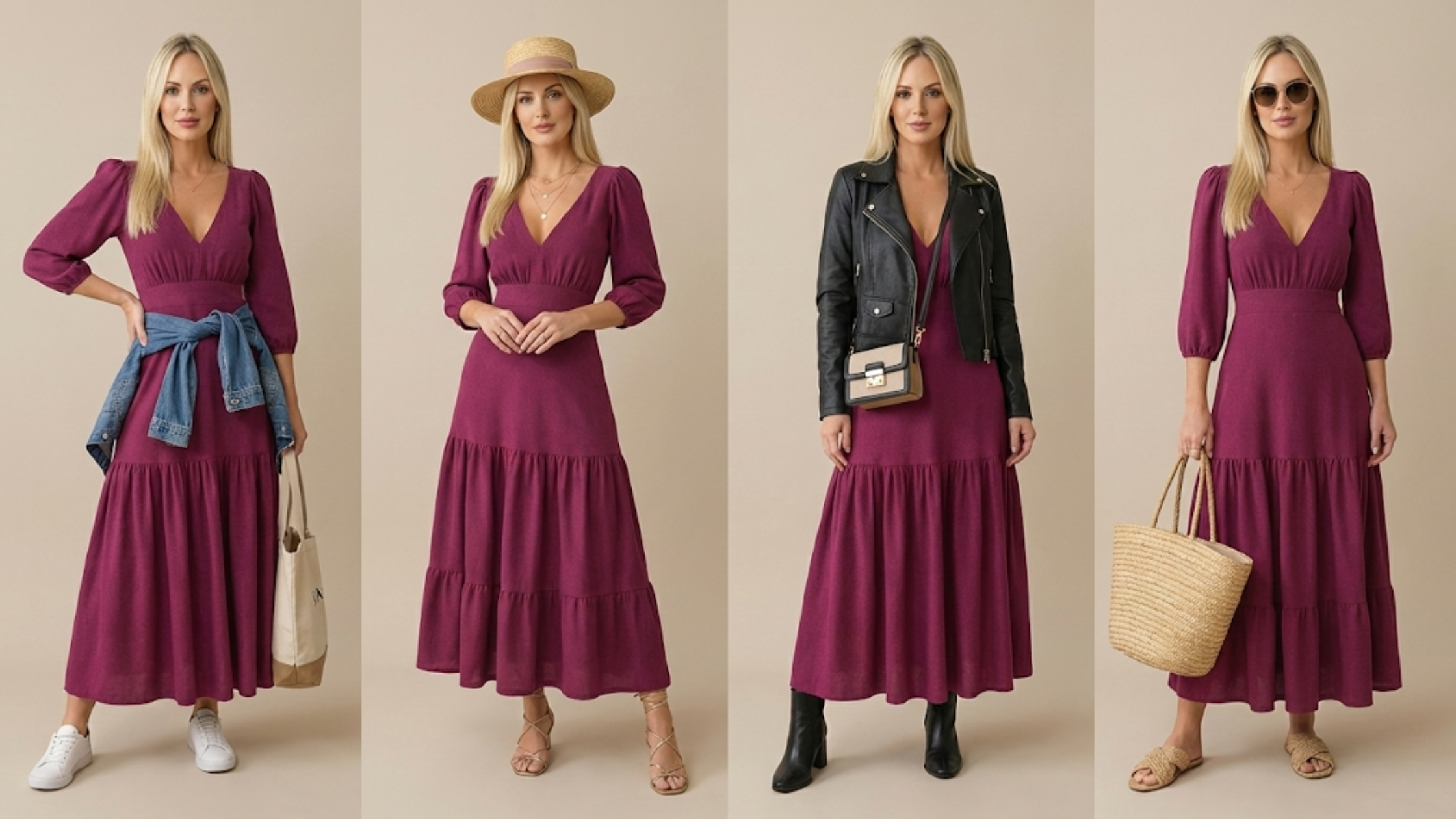 Molde em PDF Vestido Elyna em diferentes estilos de uso