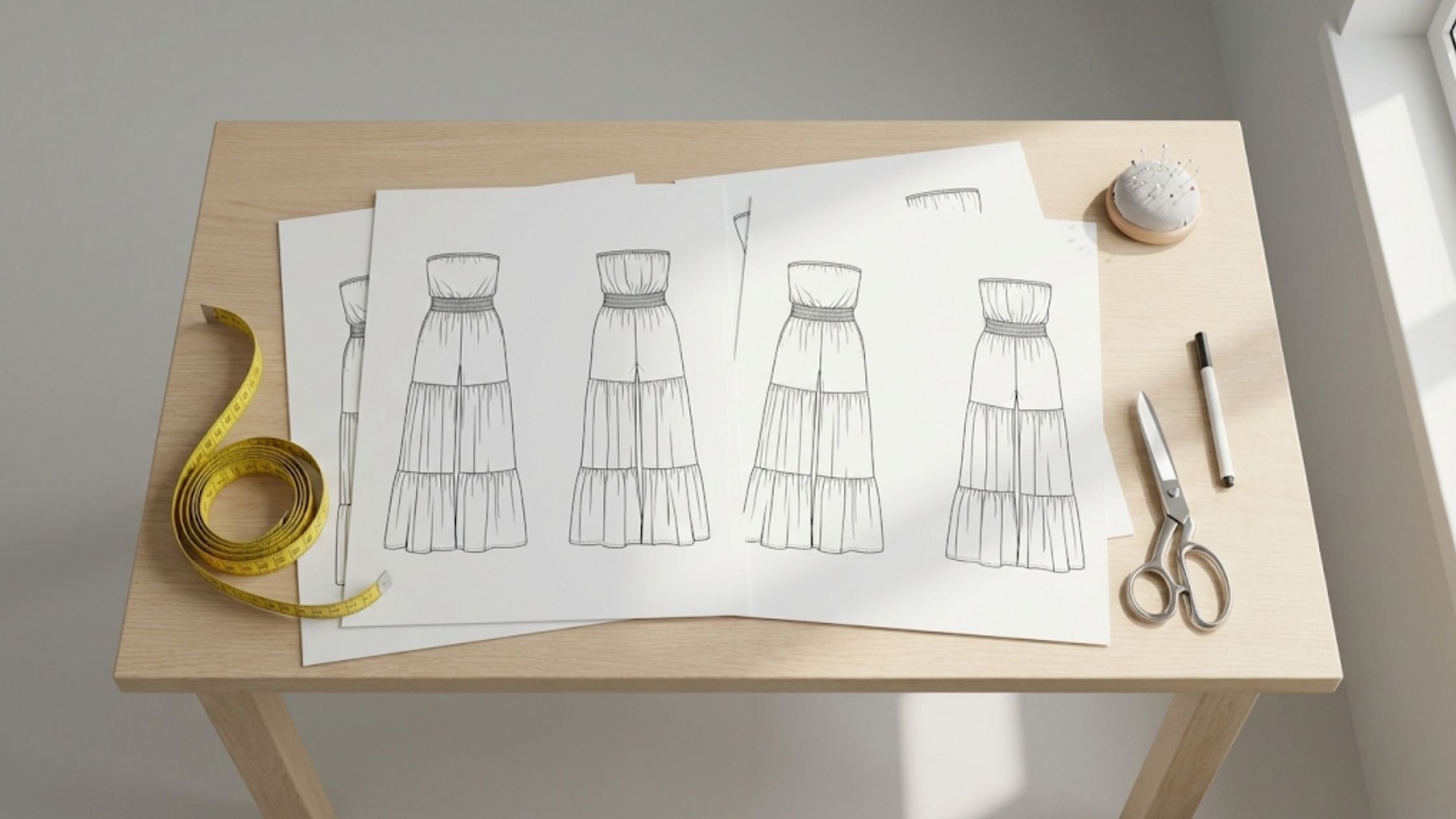 Molde em PDF Macacão Ana Flor com arquivos A4 e A0 e ficha técnica completa