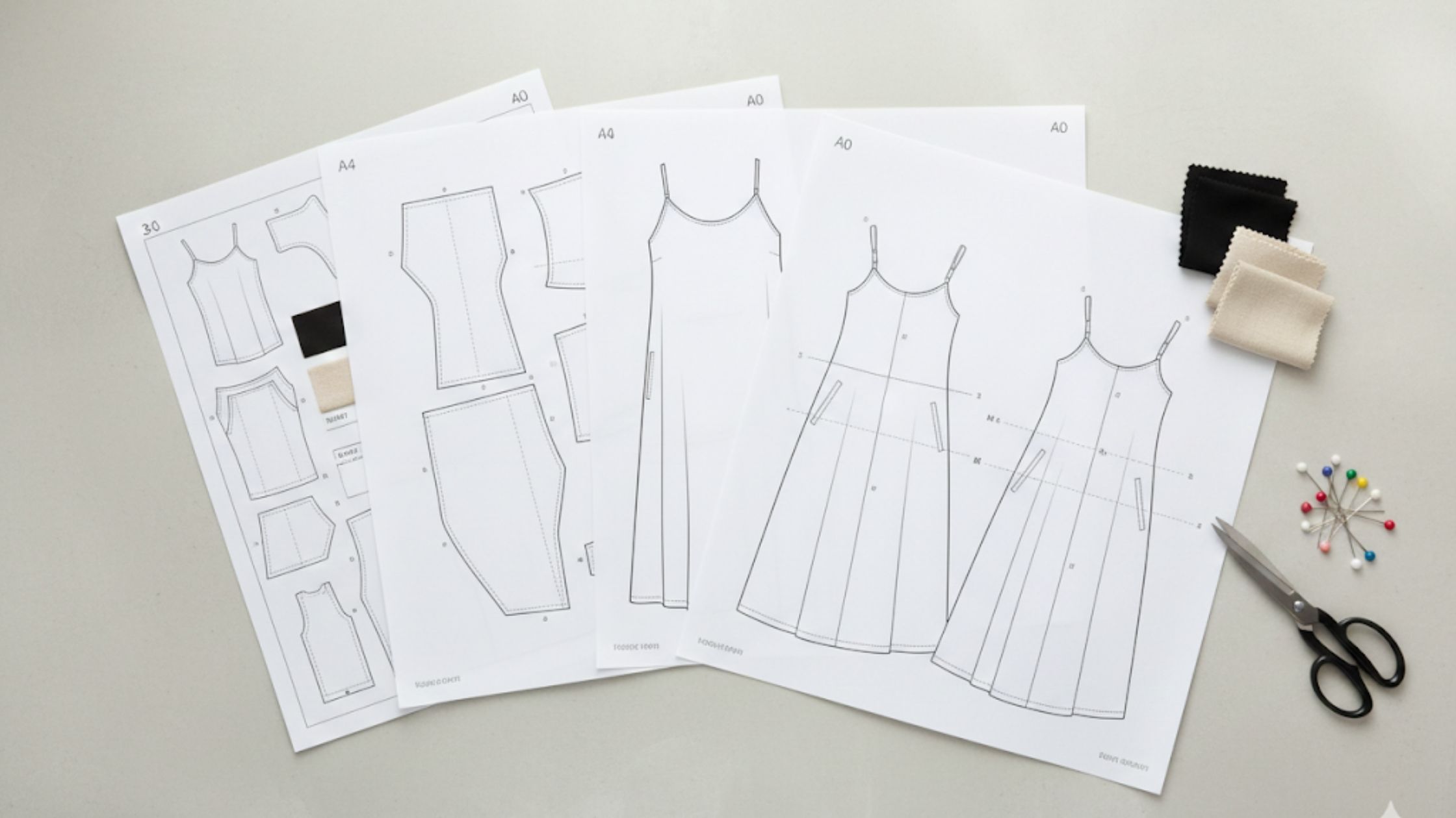 Molde em PDF Vestido Gioconda com arquivos A4 e A0 prontos para impressão