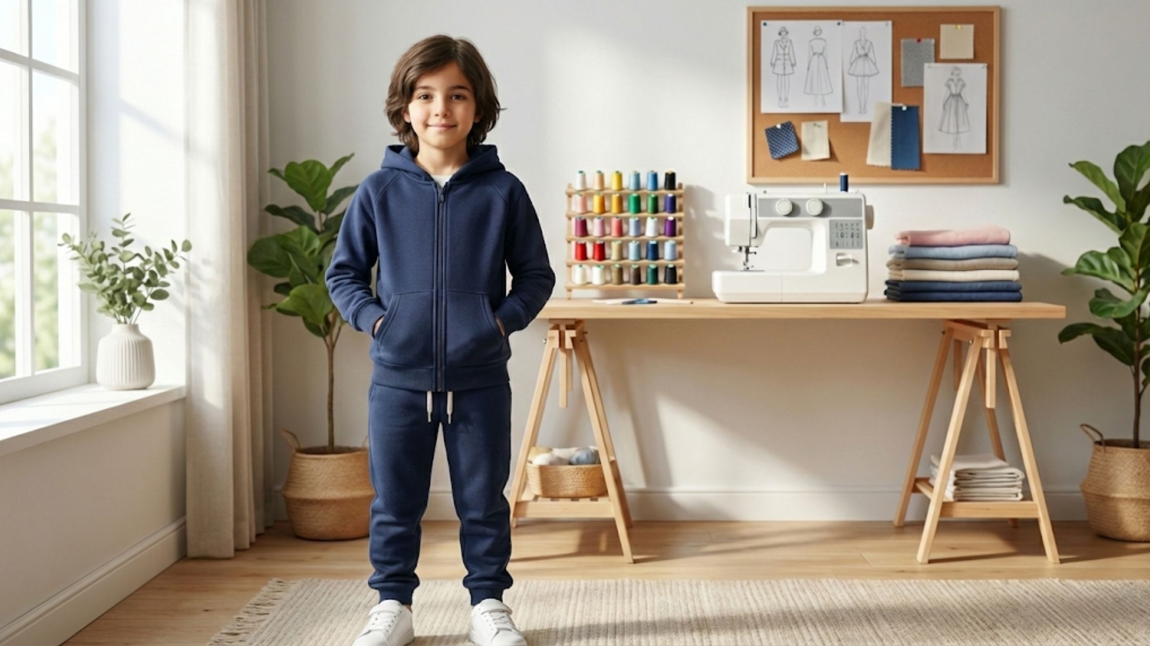 Molde em PDF Agasalho Escolar Infantil Unissex com blusao de capuz e calca jogger