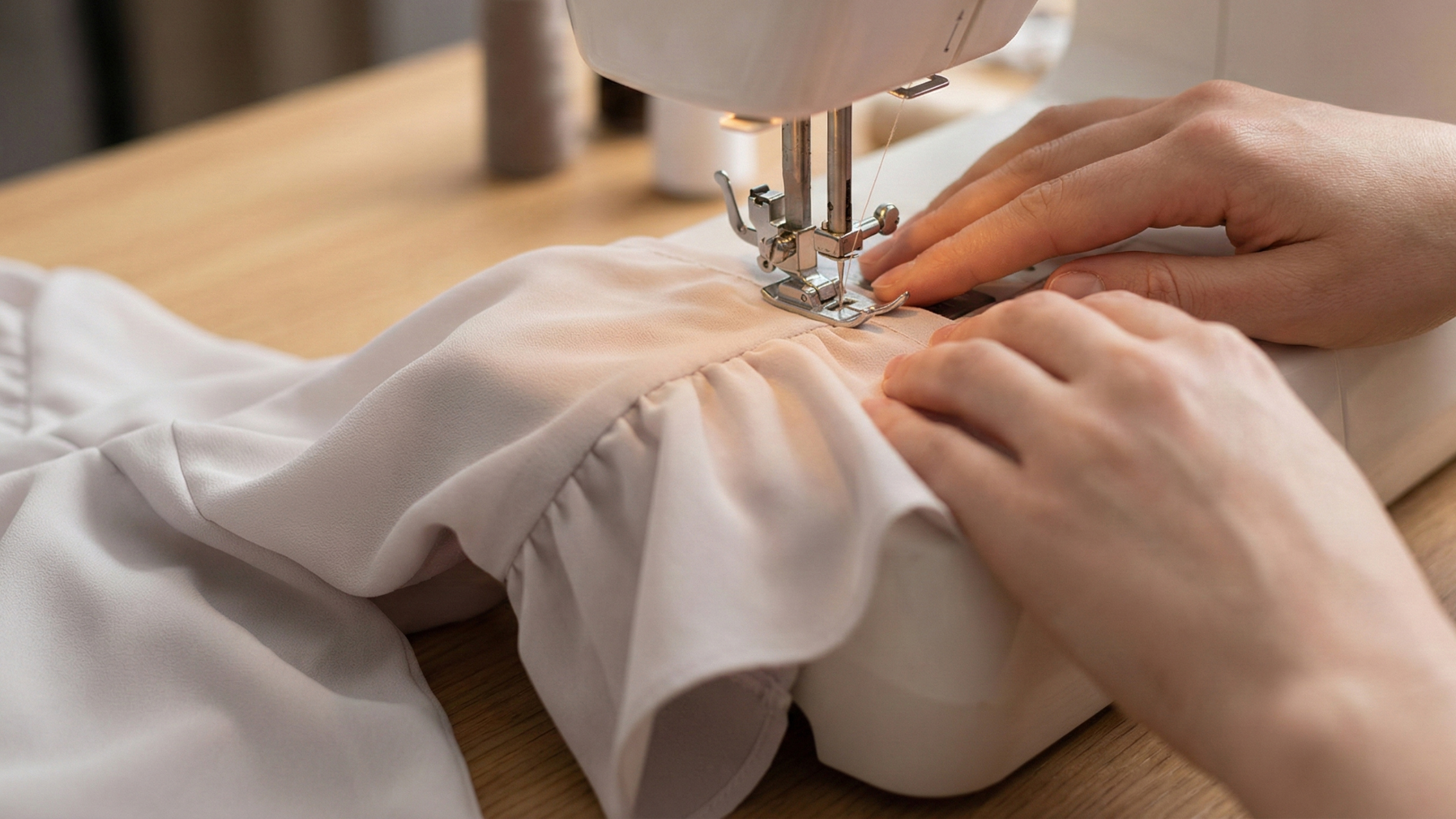 Molde em PDF Gratuito: Blusa com Manga Godê (P ao G5) em processo de costura profissional