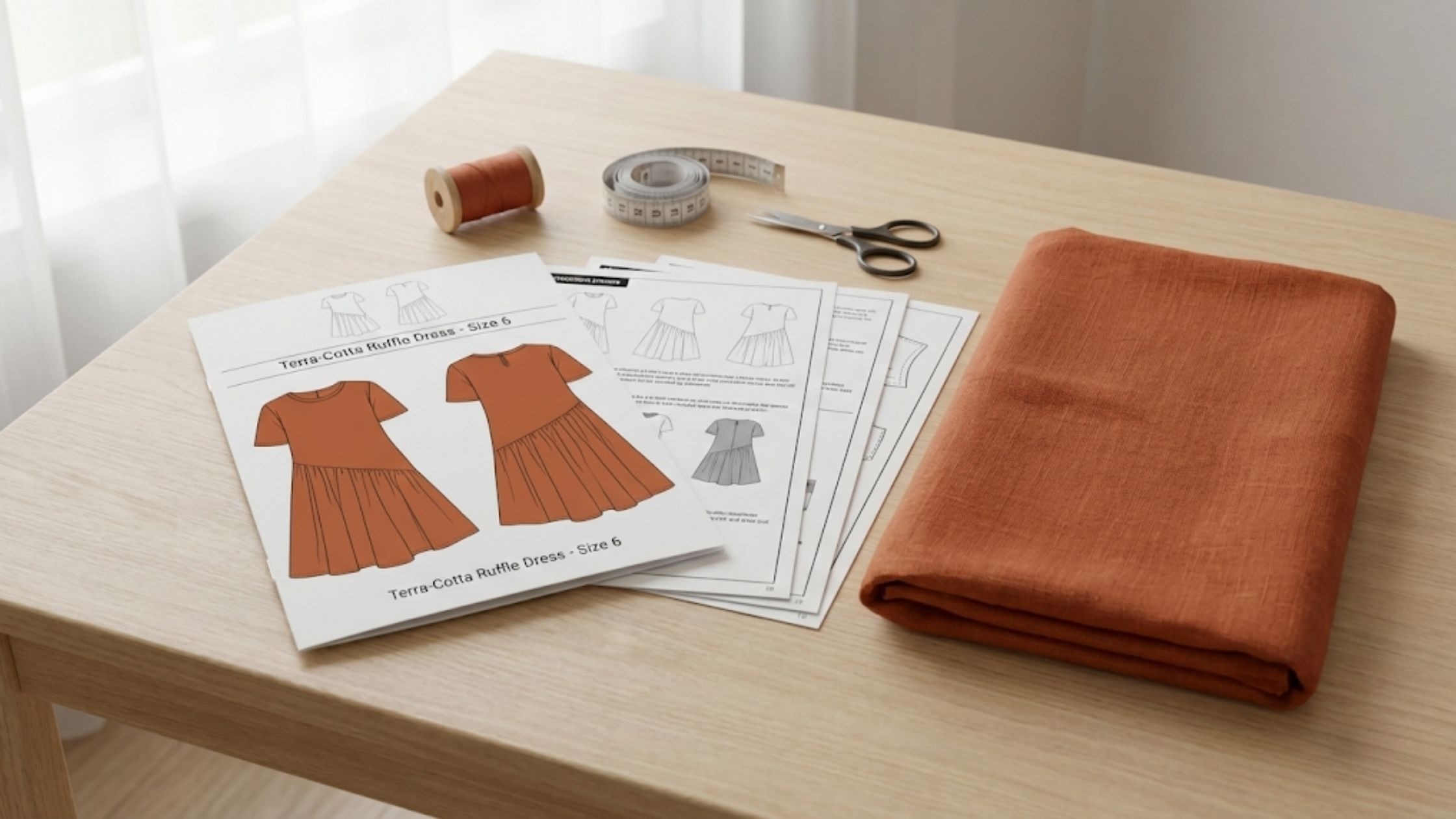 Molde em PDF Vestido Aruna Infantil com ficha técnica completa