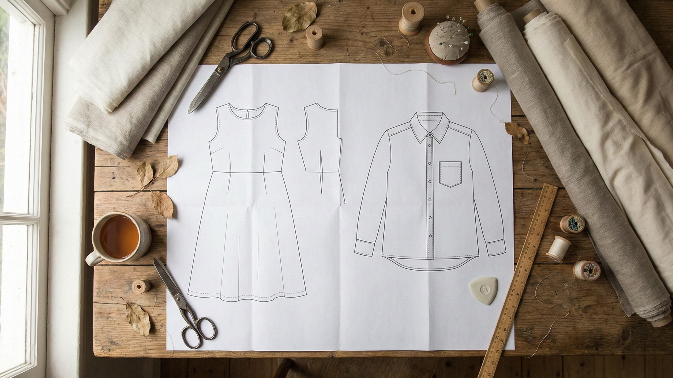 Moldes para imprimir em tamanho real grátis organizados para costura criativa