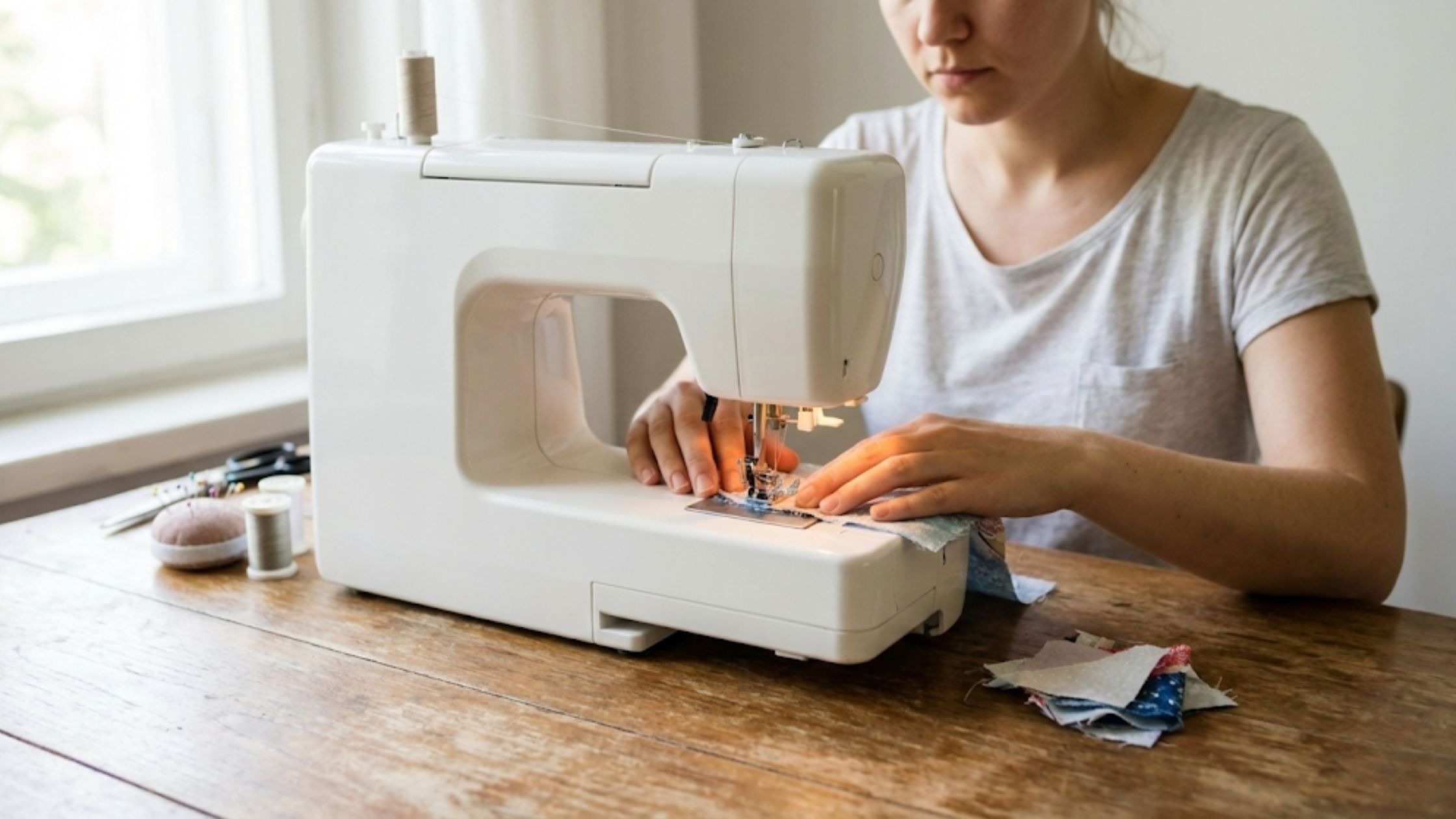 Como começar na costura do zero aprendendo os primeiros pontos básicos em máquina doméstica com tecido simples