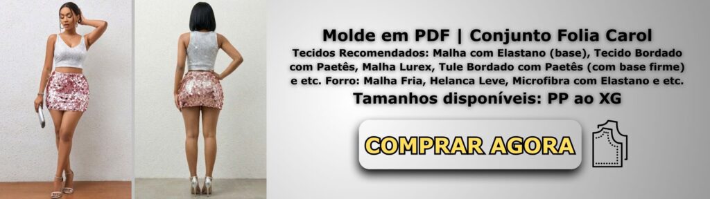 Molde em PDF Conjunto Folia Carol Banner de Vendas