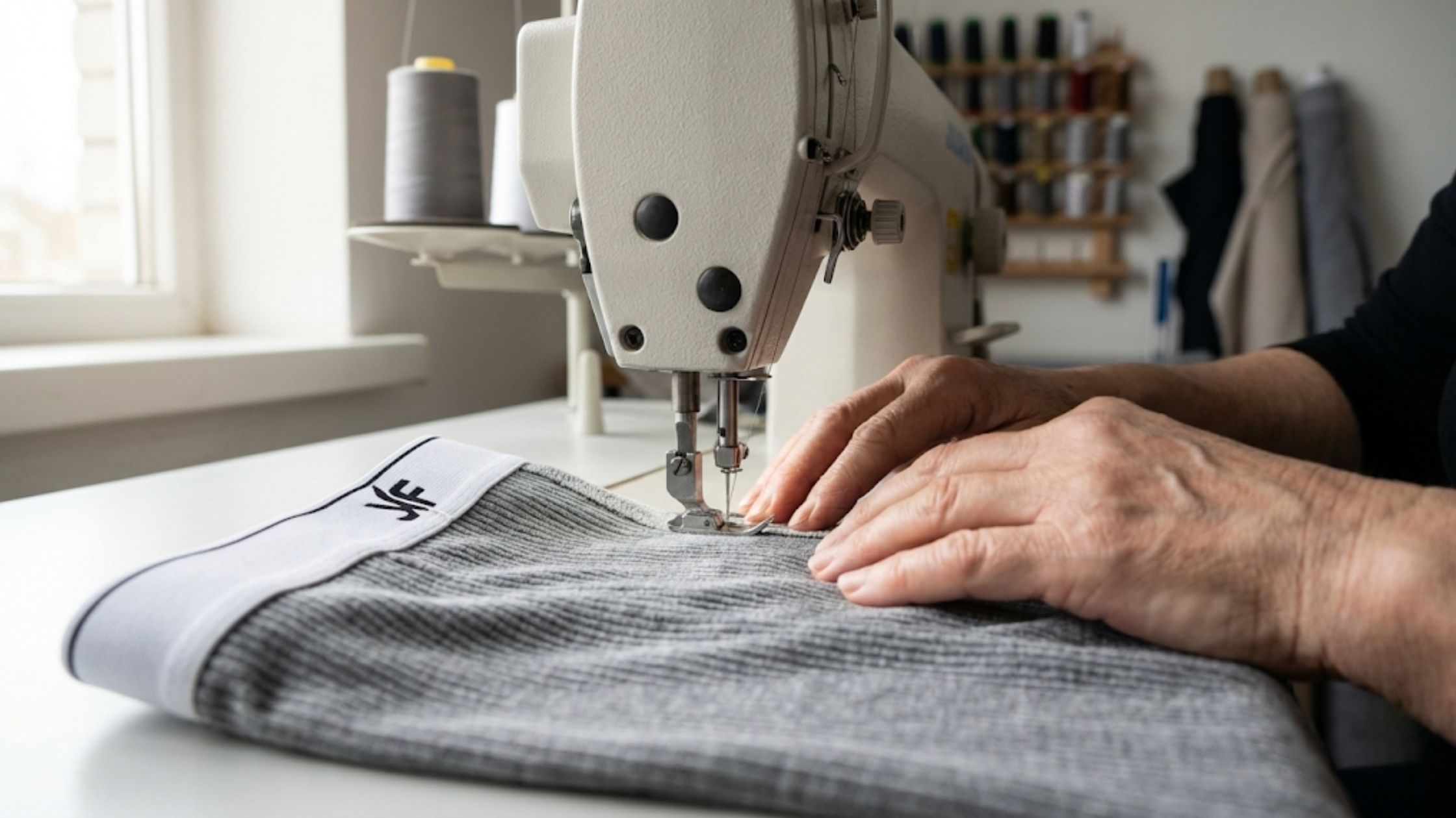 Molde em PDF Conjunto Térmico George sendo costurado com acabamento profissional