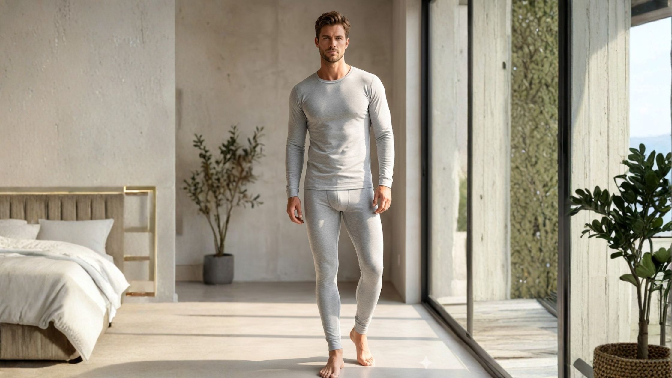 Molde em PDF Conjunto Térmico George masculino PP ao G5 em malha térmica cinza clara