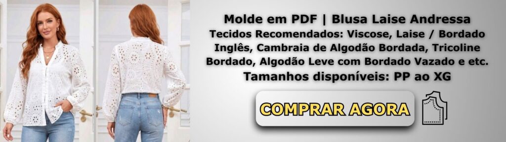 Molde em PDF Blusa Laise Andressa Banner de Vendas