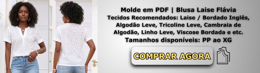 Molde em PDF Blusa Laise Flávia Banner de Vendas