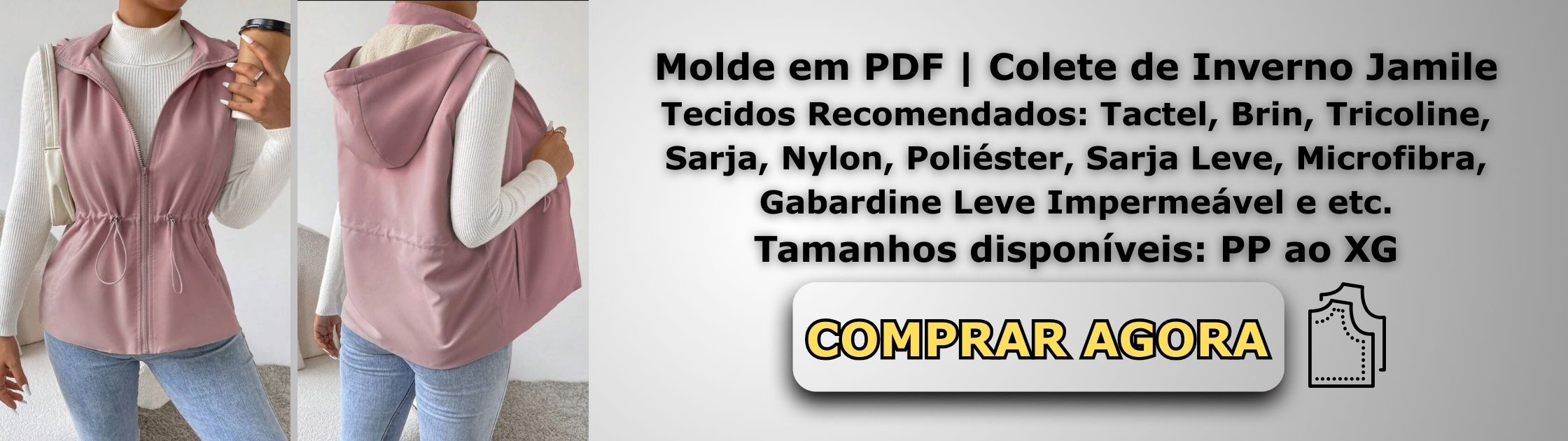 Molde em PDF Colete de Inverno Jamile Banner de Vendas